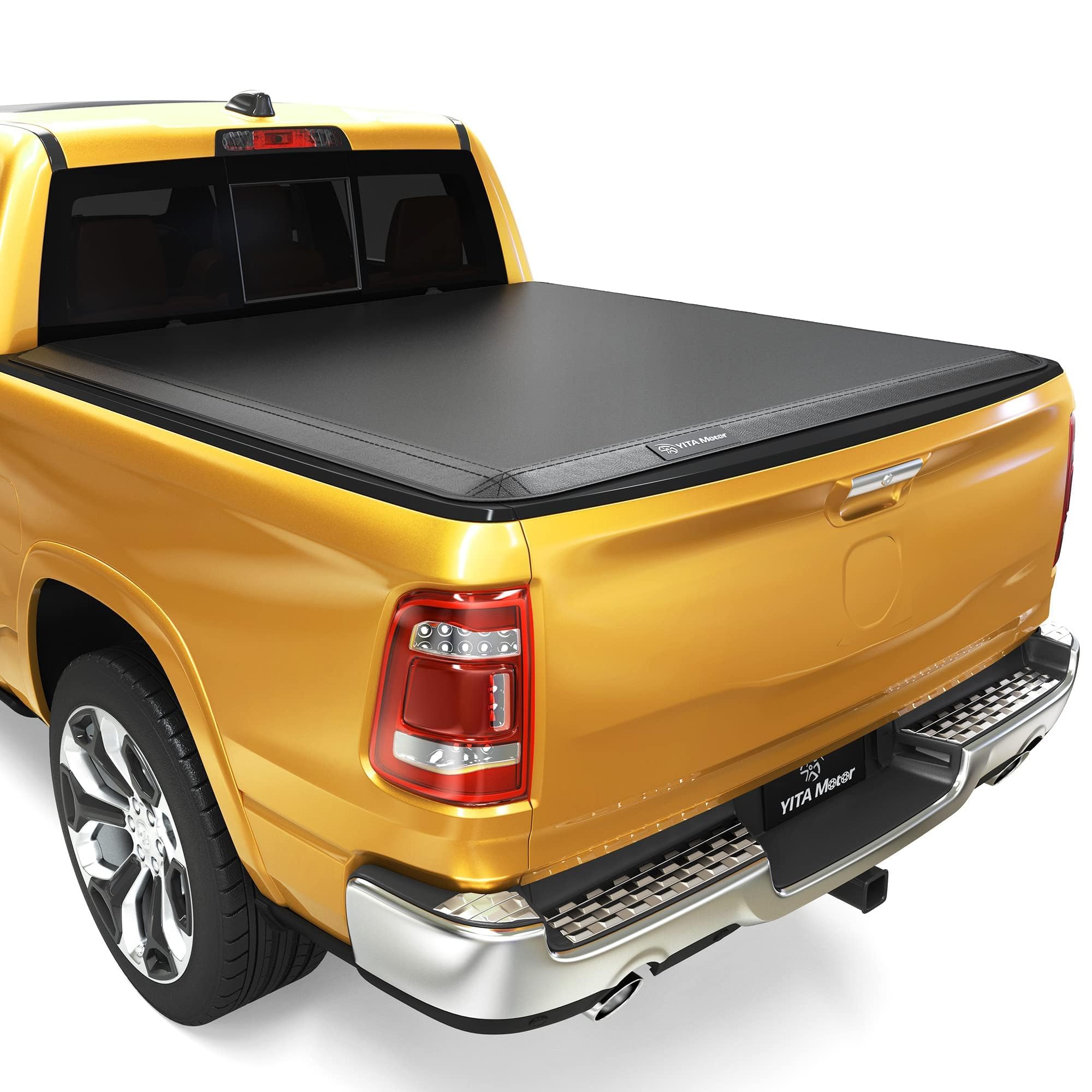 YITAMOTOR Soft Tri-Fold Truck Bed Tonneau Cover for 2003-2024 Dodge Ram 2500 3500 | Fleetside 6.4 ft Bed (Non-Rambox) | Waterproof & Dustproof | Easy Installation | Perfect for Hauling, Camping & Outdoor Adventures