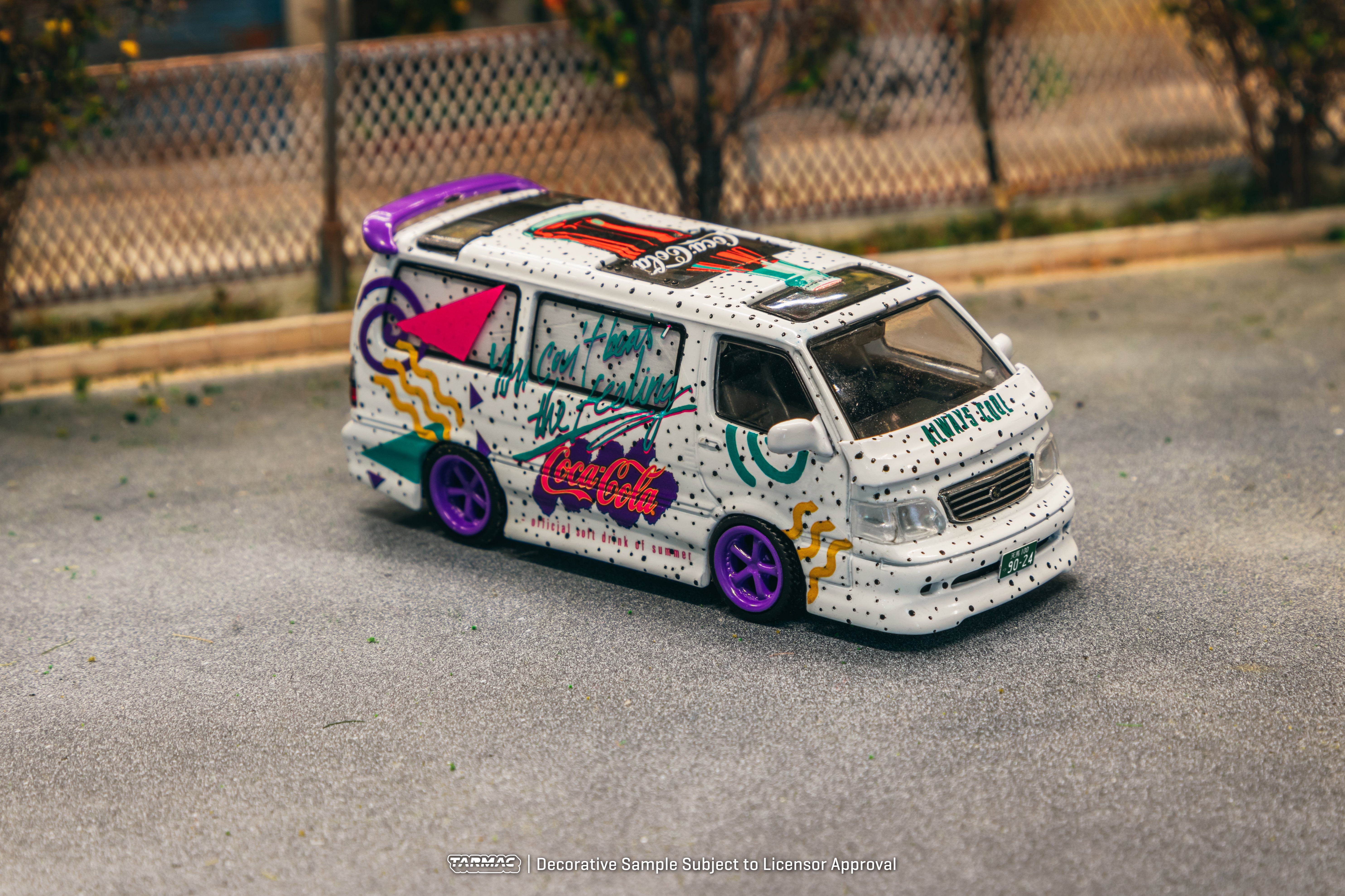 Tarmac Works 1/64 Scale Toyota Hiace Wagon Custom Coca-Cola Delivery Van Diecast Model Car - Perfect for Collectors, Display, and Toy Car Racing Scenes