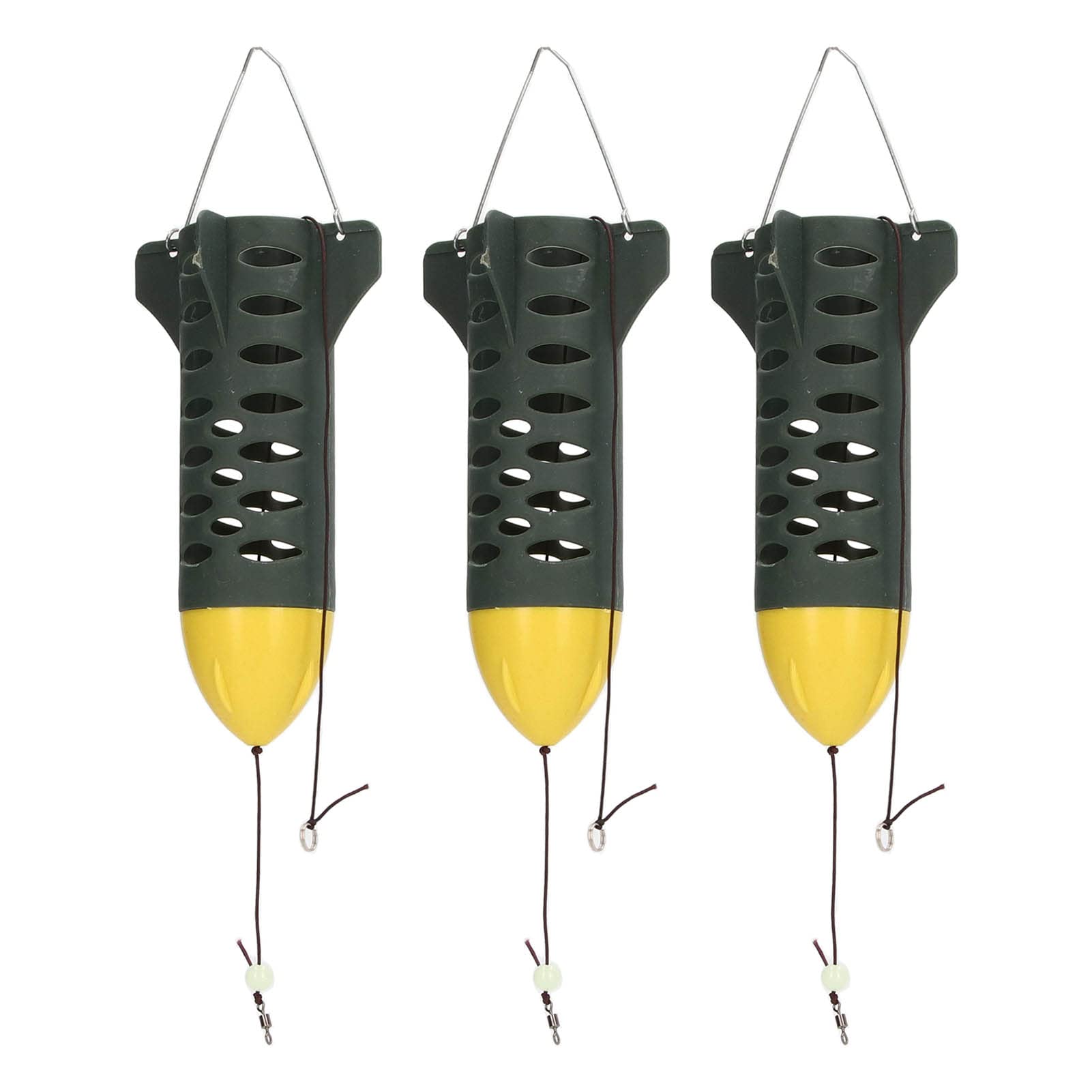 3Pcs ABS Metal Fishing Feeder Bait Holder - Durable Carp Fishing Lure Cage Trap Basket for Outdoor Anglers | Perfect for Lake, River & Pond Fishing Adventures