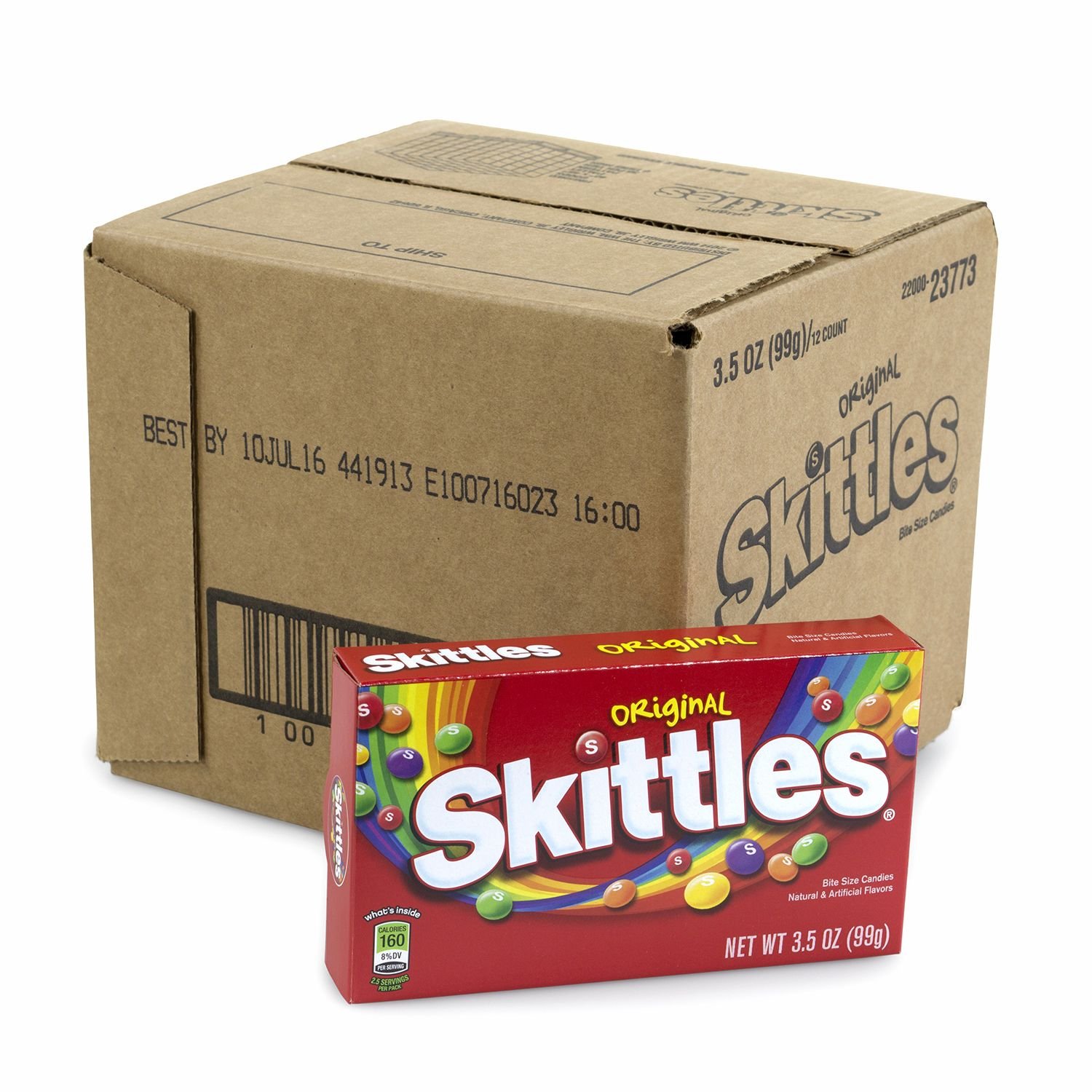 Original Skittles Theater Box - 4 oz (12 Count) - Fruit Flavored Candy for Movie Nights, Parties & Snacking