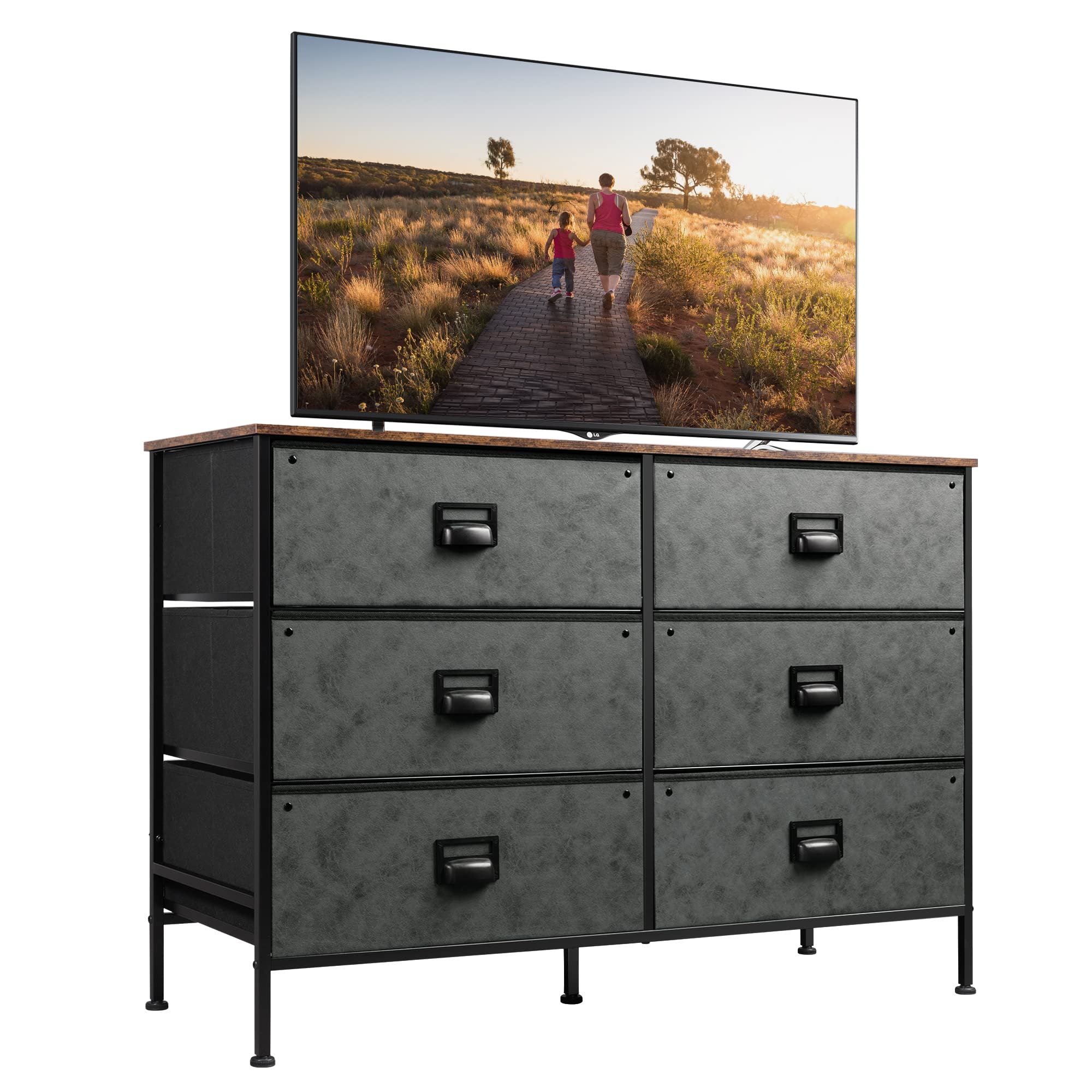 WLIVE 6-Drawer Wide Dresser & TV Stand for 50