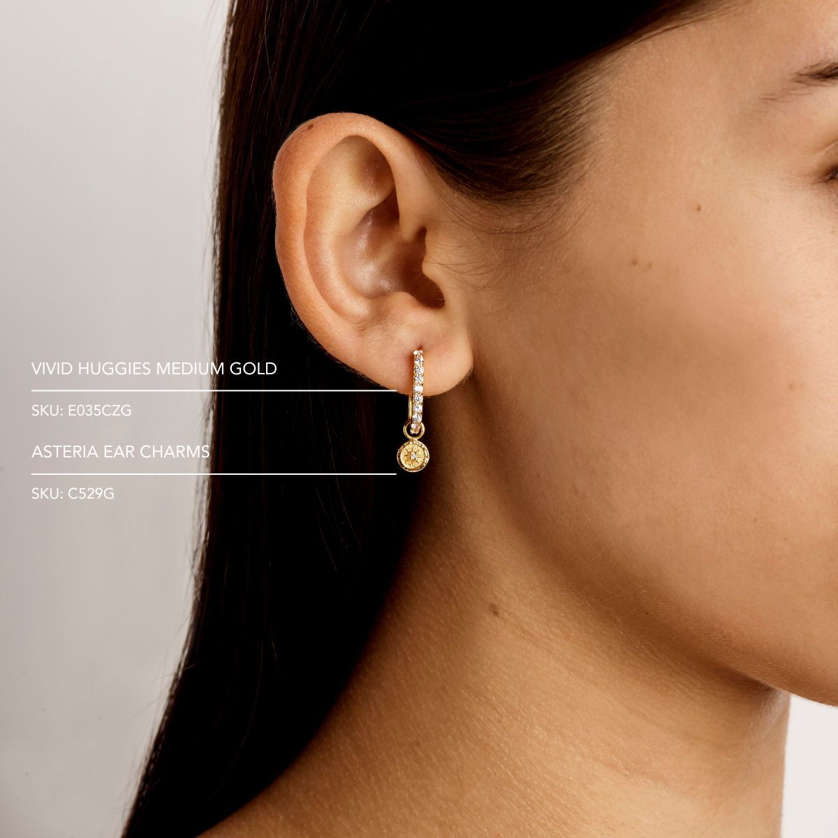 Asteria 14K Gold Ear Charms - Elegant Dainty Earrings for Women, Perfect for Everyday Wear, Parties & Gifts