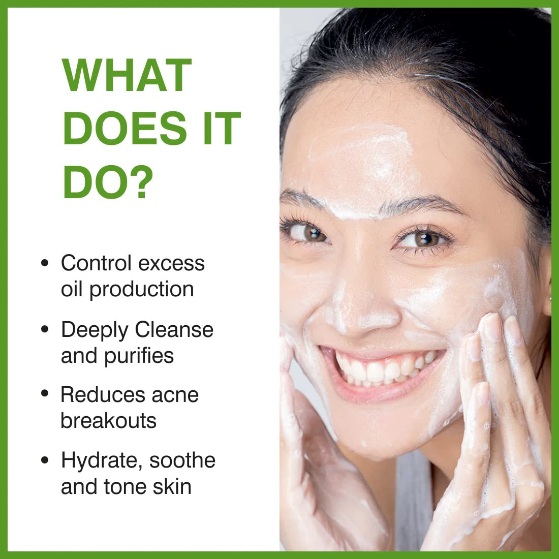 Green Tea Face Wash for Women & Men | Natural Skin Cleanser | Deep Cleansing for Dull Skin | Removes Dirt & Impurities | Paraben & Sulphate Free | 200ml | Perfect for Daily Skincare Routine & Travel