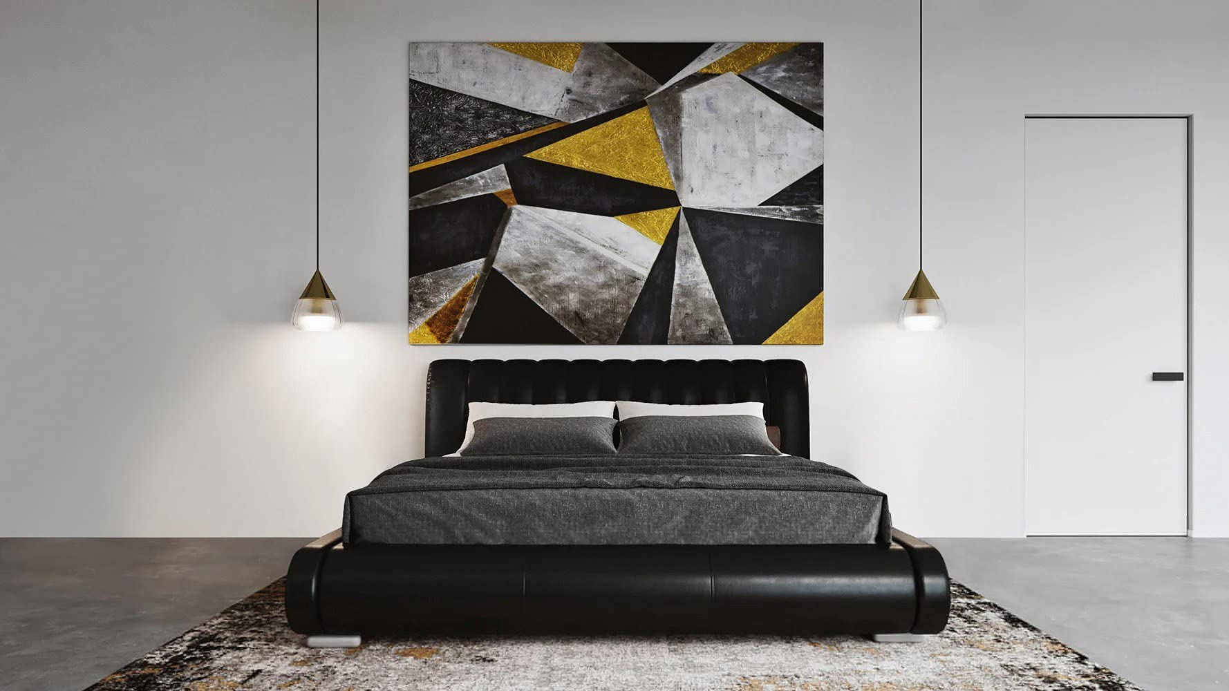 Zuri Furniture Concrete Deco Modern Canvas Art - 96