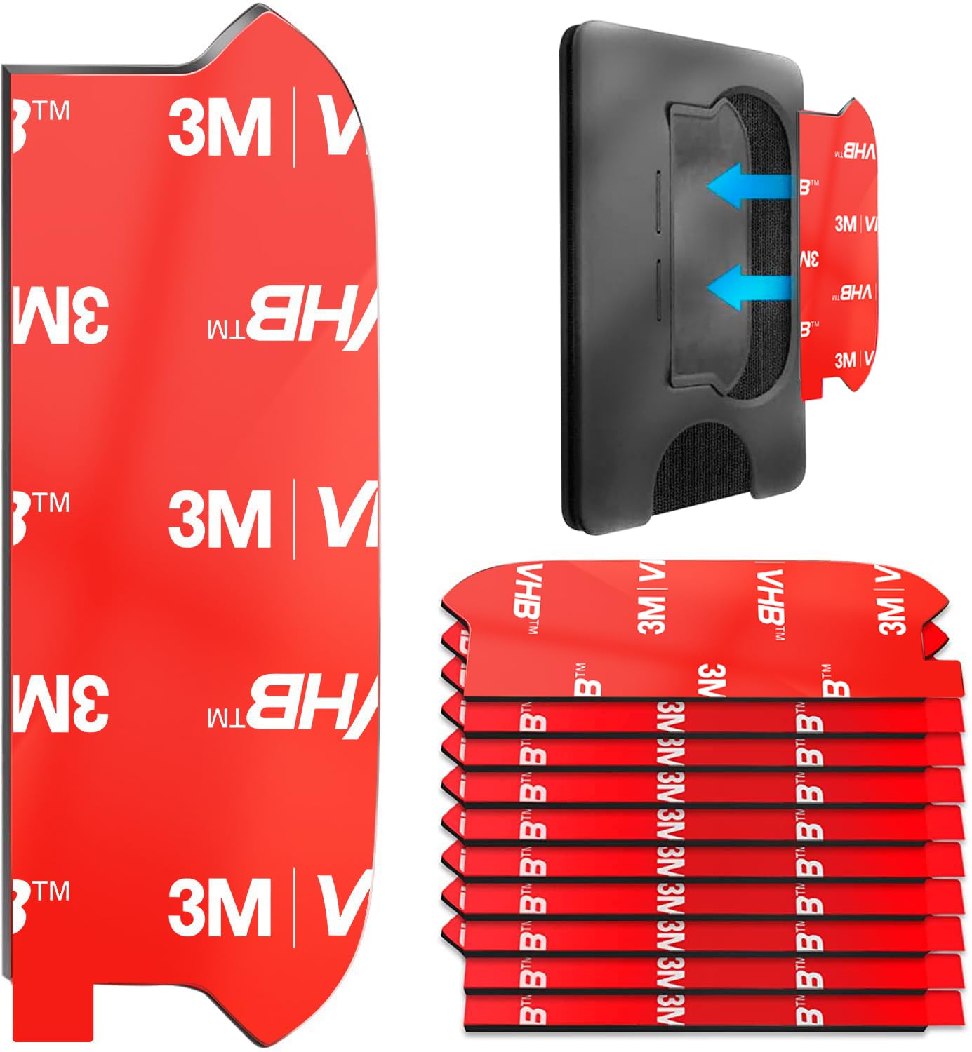 10pcs 3M VHB Double-Sided High Stickiness Adhesive Strips for Pops Wallet+ & Wallet Plus - Replacement Sticky Pads for Phone Wallet Card Holders - Perfect for Securing Wallet Cases to Phones & Cards