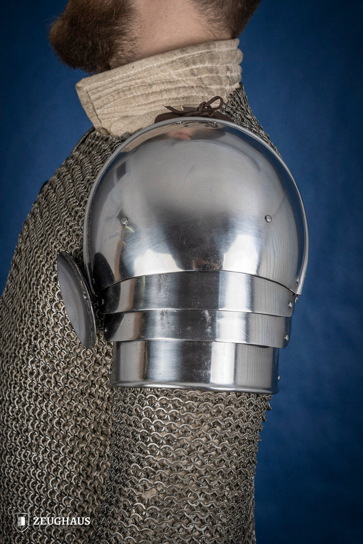 Polished 1.6mm Shoulders with Besagew 1460 - Perfect for Medieval Armor Costumes & LARP Accessories