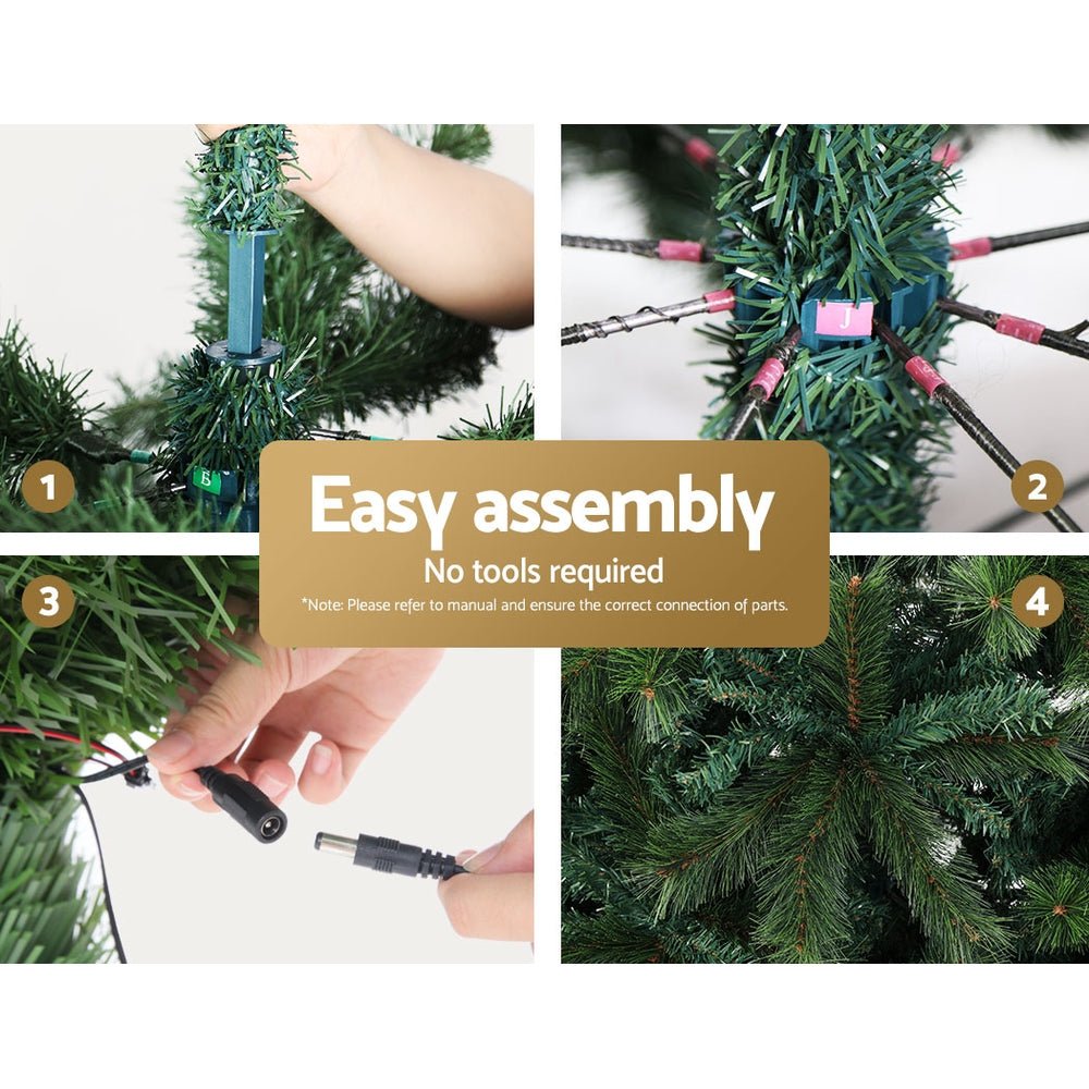 1.8M Pre-Lit Christmas Tree with 1980 Warm White LED Lights - Perfect for Living Room, Office & Holiday Decorations