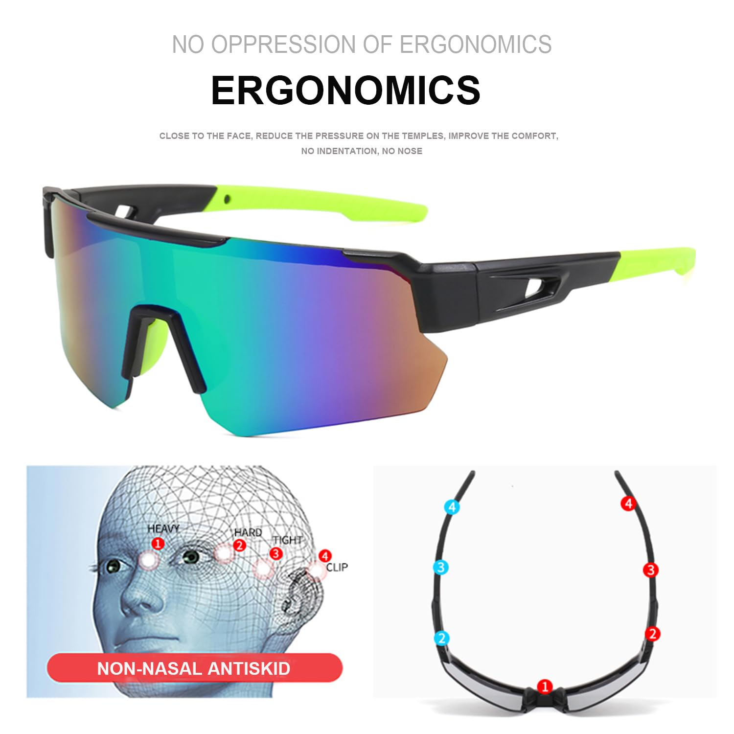 Polarized Cycling Sunglasses for Men & Women - UV400 Protection Sport Sunglasses for Running, Fishing, Golf & Baseball - Perfect for Outdoor Activities & Sports Enthusiasts