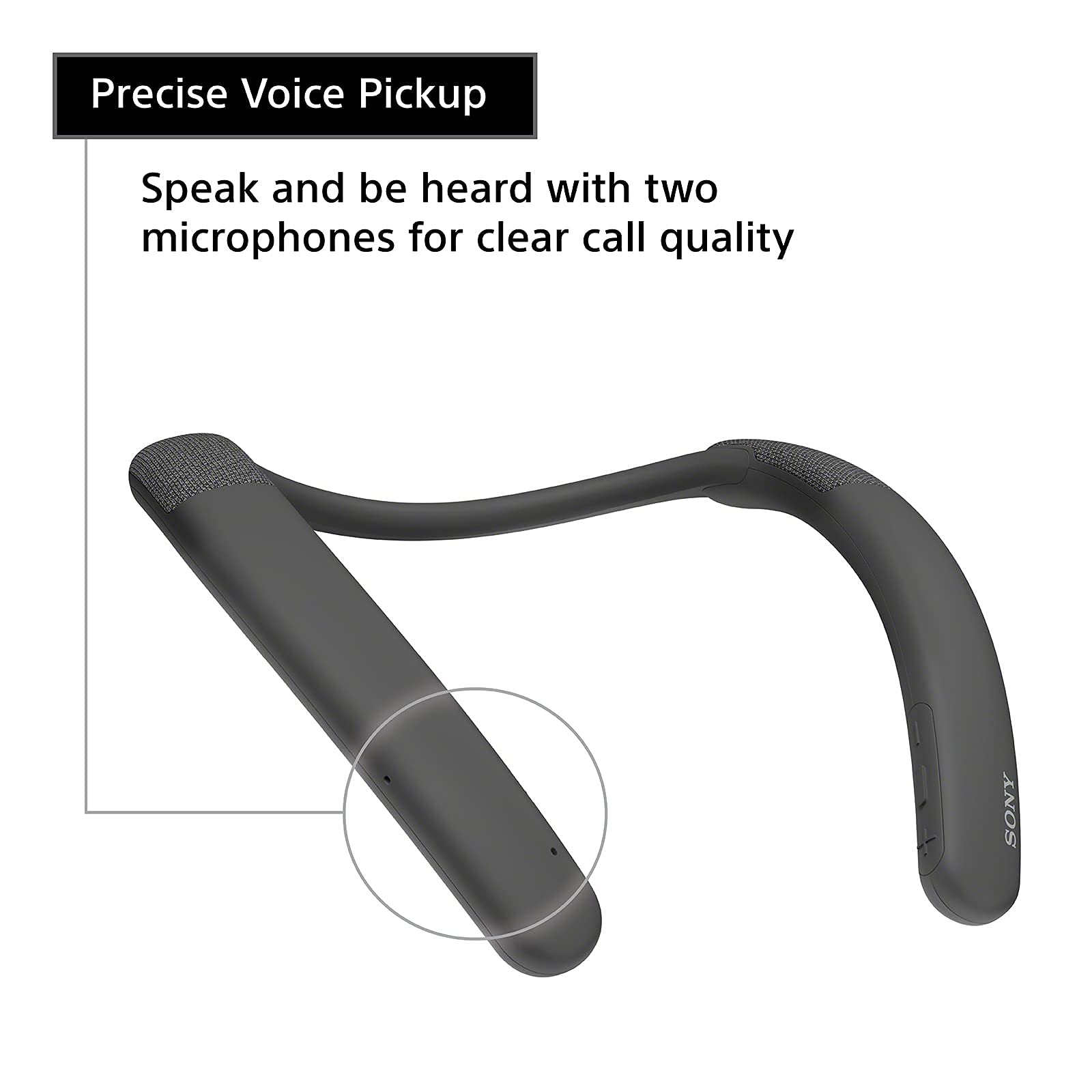 Sony SRS-NB10 Wireless Neckband Bluetooth Speaker with Microphone - Hands-Free Calling, 16H Battery, IPX4 Water Resistant - Charcoal Gray (Renewed) - Perfect for Workouts, Commuting & Home Office Use