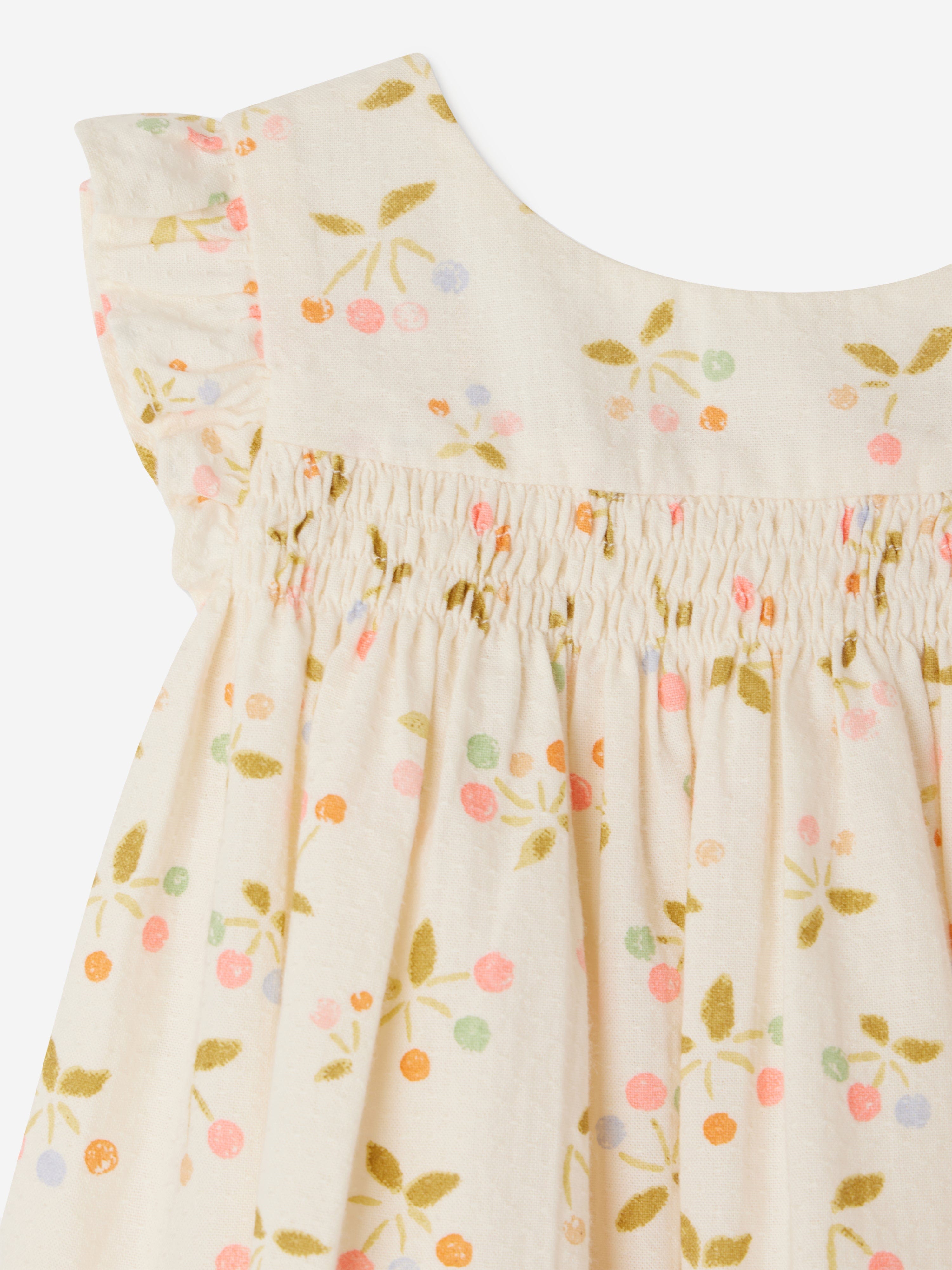 Baby Girls Ivory Cotton Dress - Soft & Comfortable for Parties, Photos & Everyday Wear