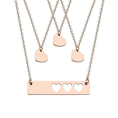 Rose Gold bar set--3 hearts