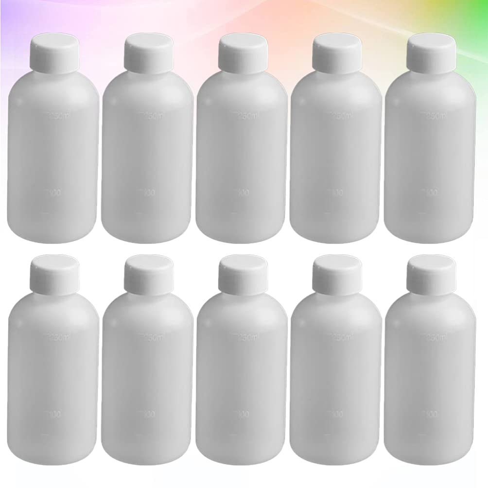 Balacoo 16oz Narrow Mouth Bottle with Lid - Chemical Mixing Container, Liquid Storage & Sample Container - Durable White Thickened Plastic for Lab, Pharmacy & DIY Use