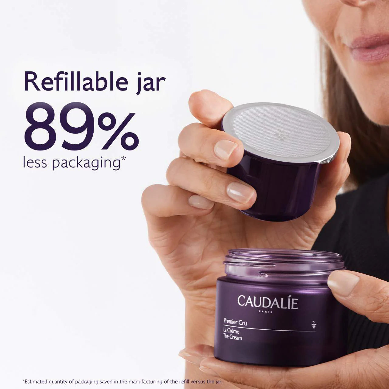 Caudalie Premier Cru The Cream Refill 50ml - Anti-Aging Face Moisturizer for Dry Skin - Luxury Skincare for Night & Day Use