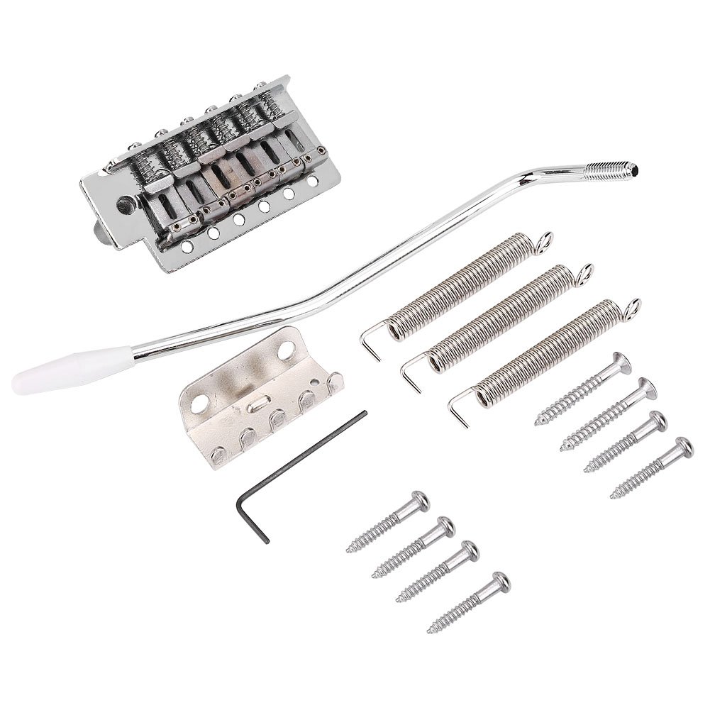 Dilwe Zinc Alloy 6-String Electric Guitar Tremolo Bridge - Single Locking System with Whammy Bar | Perfect for Rock, Metal & Blues Performances