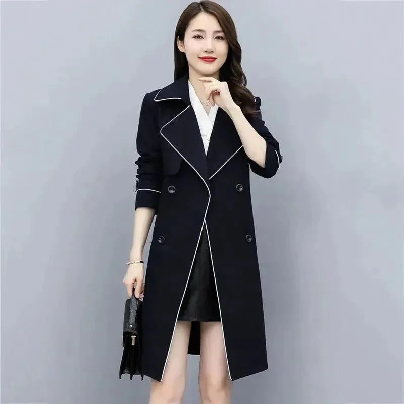 Premium Women's Mid-Length Trench Coat - Waterproof Lightweight Outerwear for Fall & Spring | Office, Travel & Casual Wear