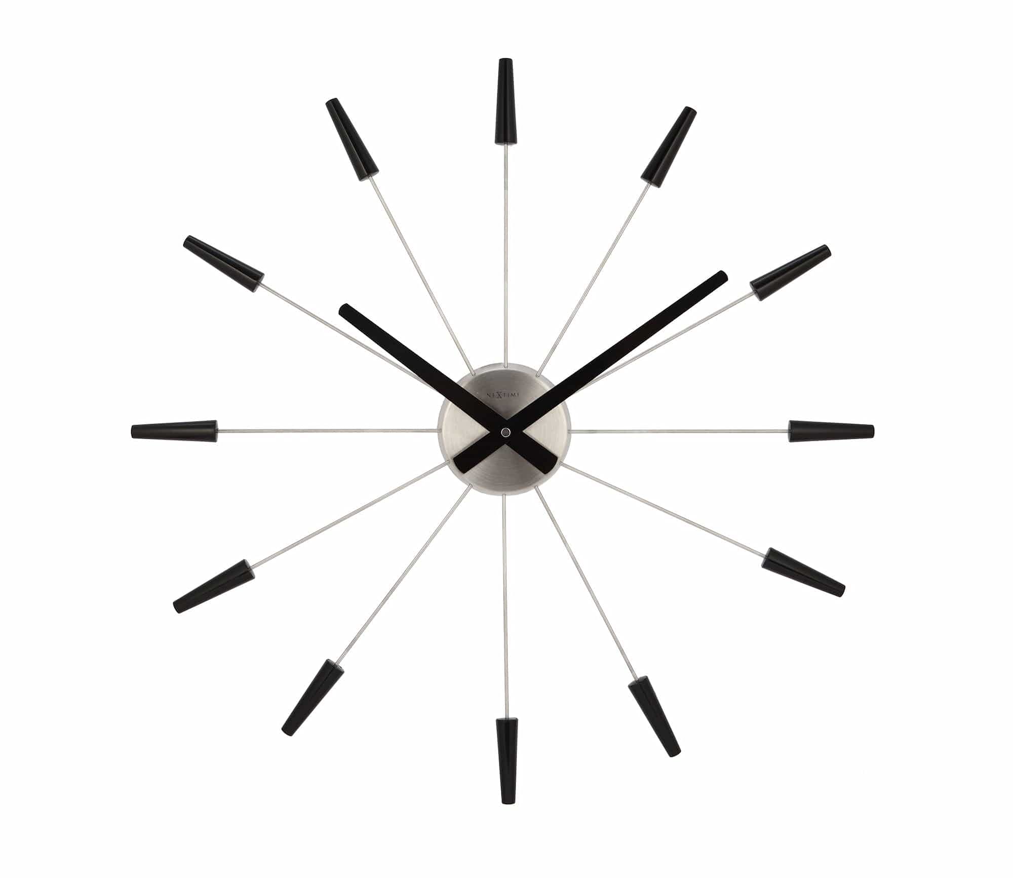NeXtime Plug-In Wall Clock - Silver & Black Modern Design | Battery-Free Operation | Perfect for Living Room, Bedroom, Office & Kitchen Decor