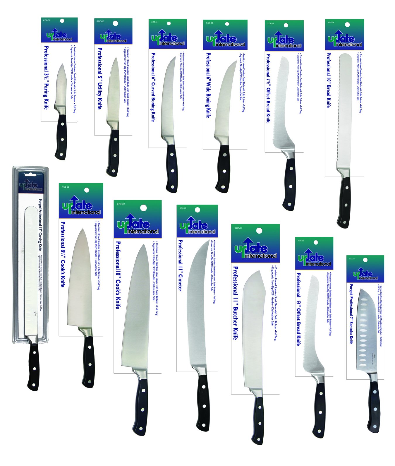 Update International KGE-06 10-Inch Forged Bread Knife - Professional Stainless Steel Serrated Blade for Slicing Bread, Cakes & Pastries - Perfect for Bakeries, Restaurants & Home Kitchens