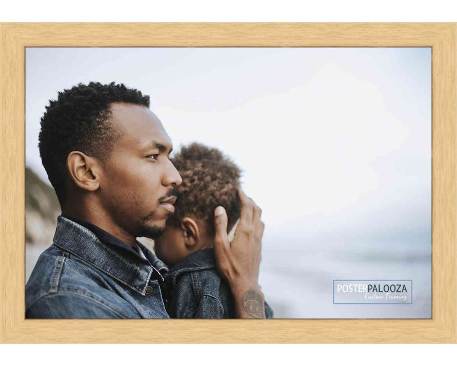 32x40 Modern Minimalist Natural Wood Picture Frame - Solid Wood Poster Frame with UV Acrylic, Foam Board Backing & Hanging Hardware - Perfect for Wall Art, Home Decor, Office Display and Photo Gallery