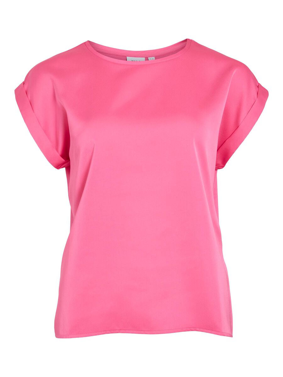 Elle Women's Satin Blouse in Sangria Sunset - Elegant Long Sleeve Shirt for Work, Party & Special Occasions