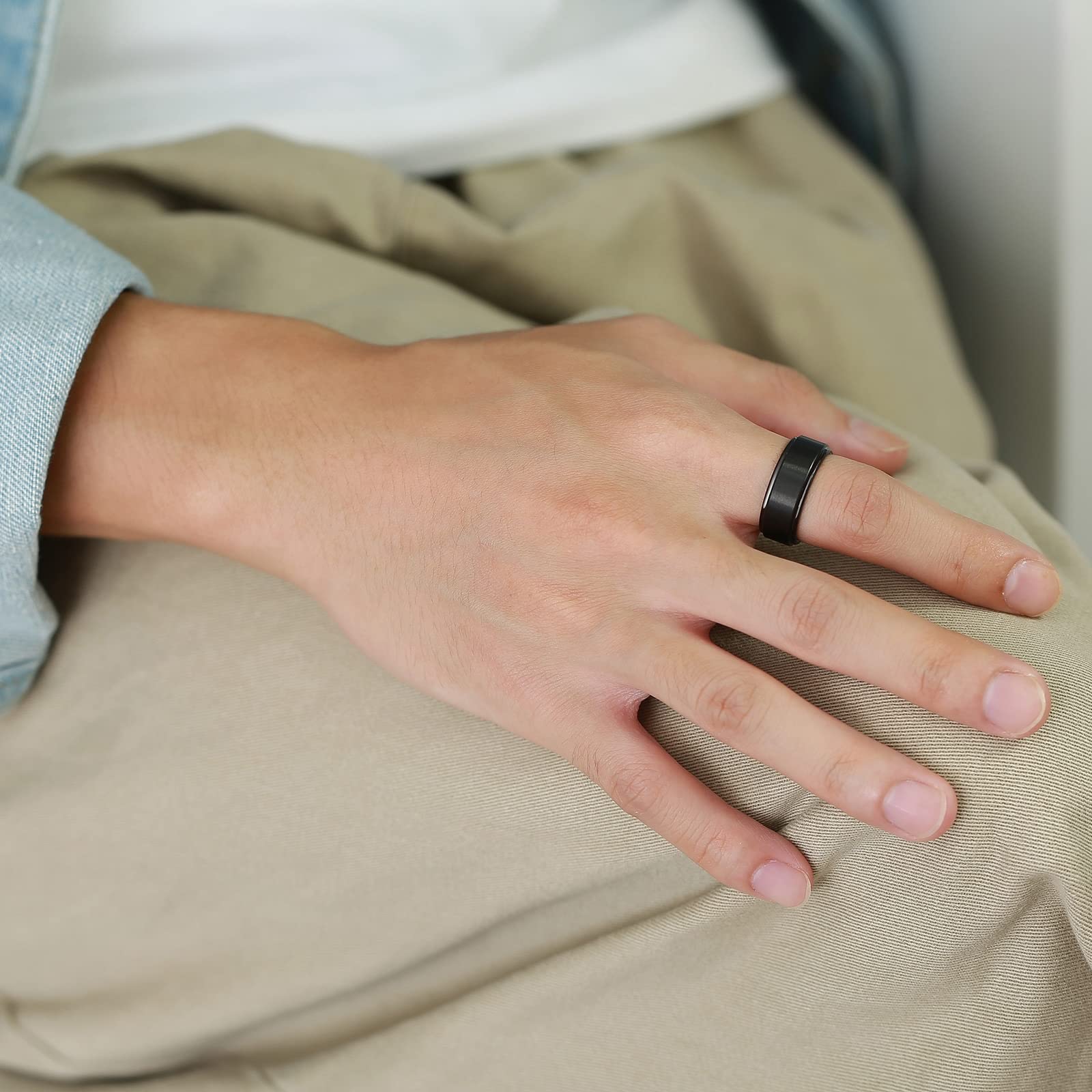 Engravable 8MM Tungsten Carbide Wedding Band for Men - Matte Finish, Comfort Fit Ring - Perfect for Anniversaries, Proposals & Everyday Wear