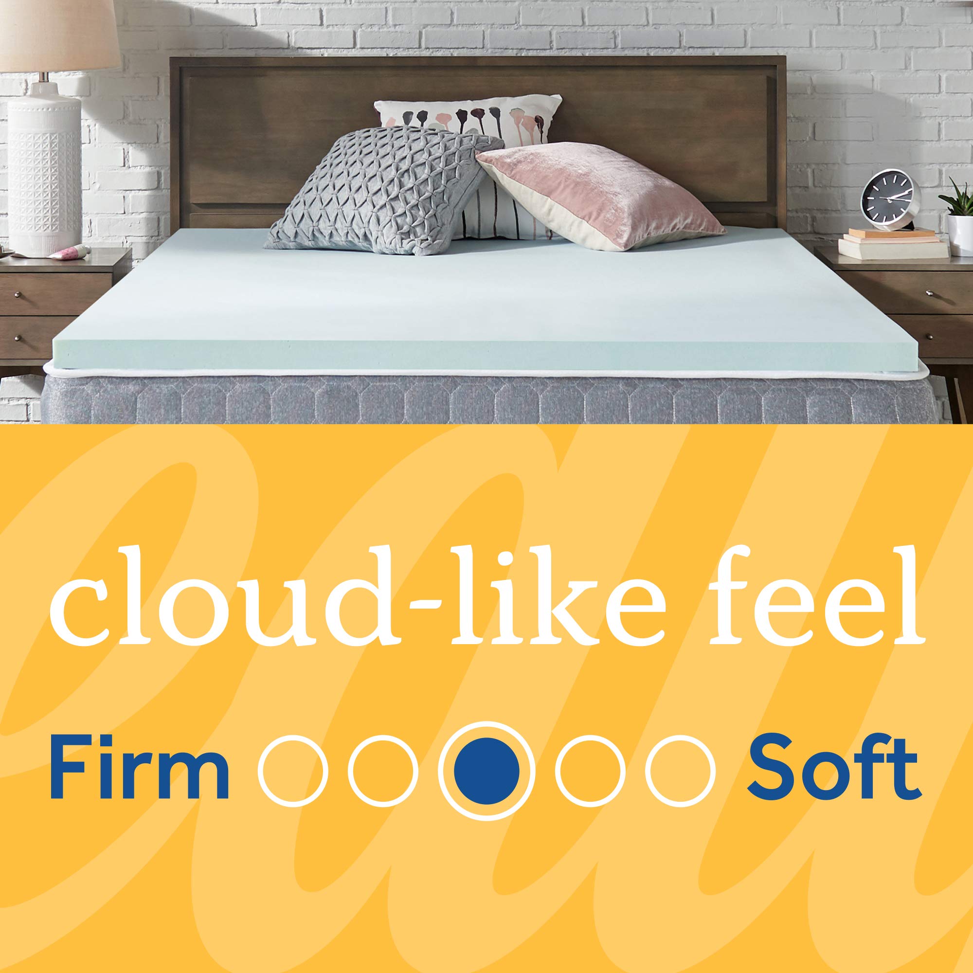 Sealy TrueForm 2 Inch Twin XL Memory Foam Mattress Topper with Gel Infused Technology - Body Contouring Support & Cooling Moisture Wicking Fabric - Perfect for Hot Sleepers & Pressure Relief - Blue - Ideal for Dorm Beds, Guest Rooms & Home Comfort Upgrade