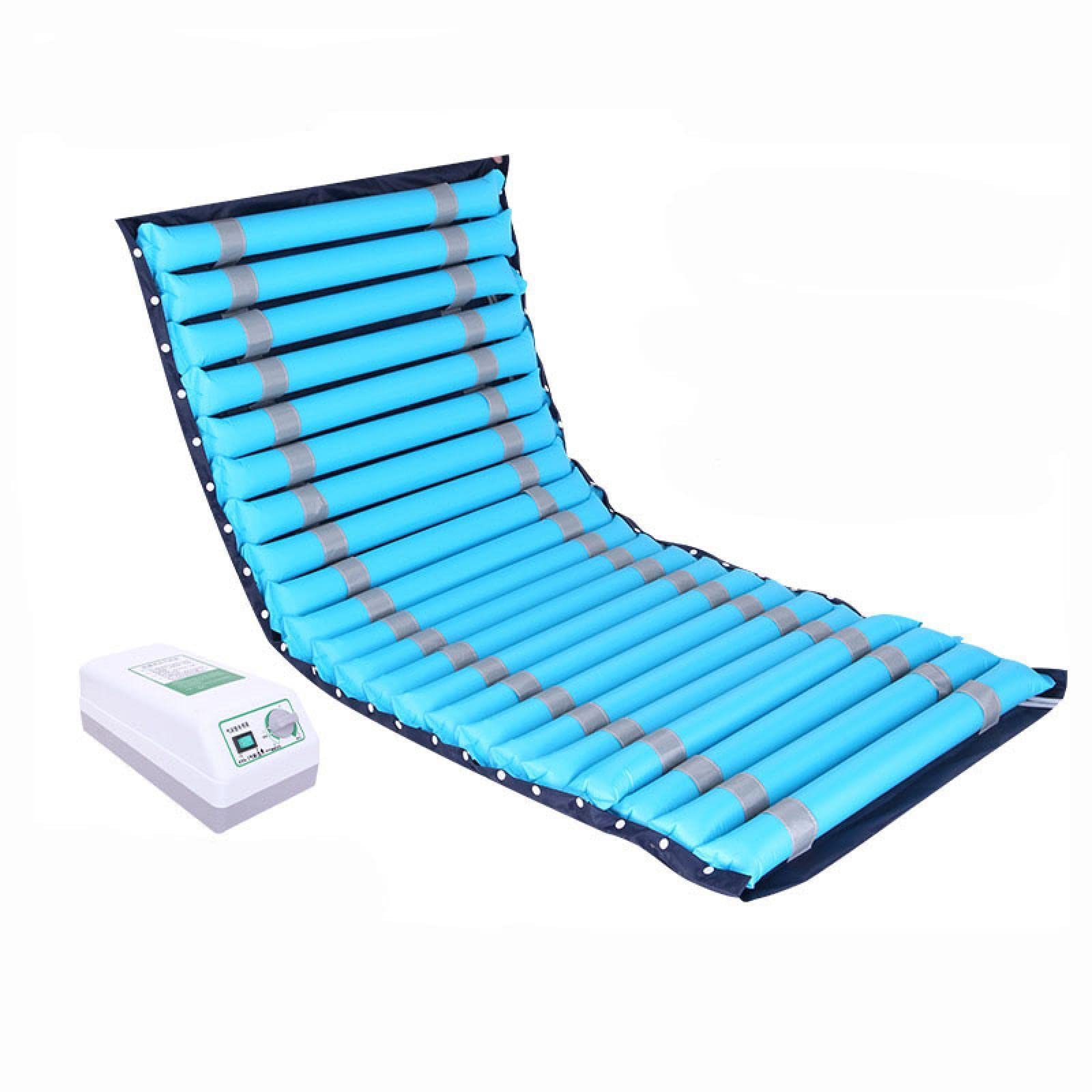 Anti-Decubitus Alternating Pressure Air Mattress with Quiet Pump - Dual Airway Inflatable Bed for Wound Relief & Pressure Sores (Blue) | Ideal for Home Care, Hospitals & Elderly Patients
