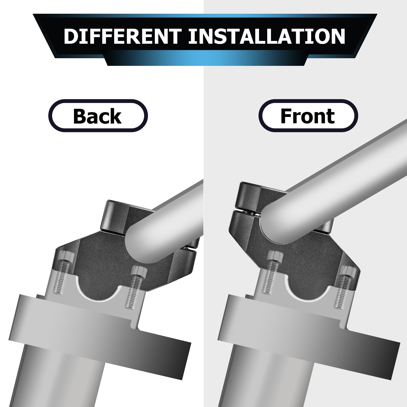 6061-T6 Billet Aluminum Gloss Black Handlebar Riser - Universal Fit for 7/8