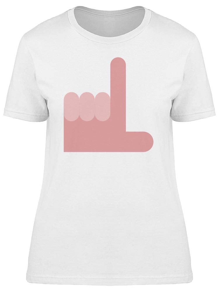 Loser Sign Doodle Hand Graphic T-Shirt for Women - Casual Streetwear & Funny Statement Tee for Everyday Wear