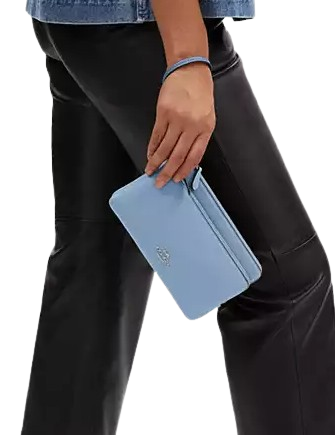Coach Double Zip Wallet for Women - Genuine Leather Crossbody Wallet with RFID Protection - Perfect for Travel, Shopping & Everyday Use
