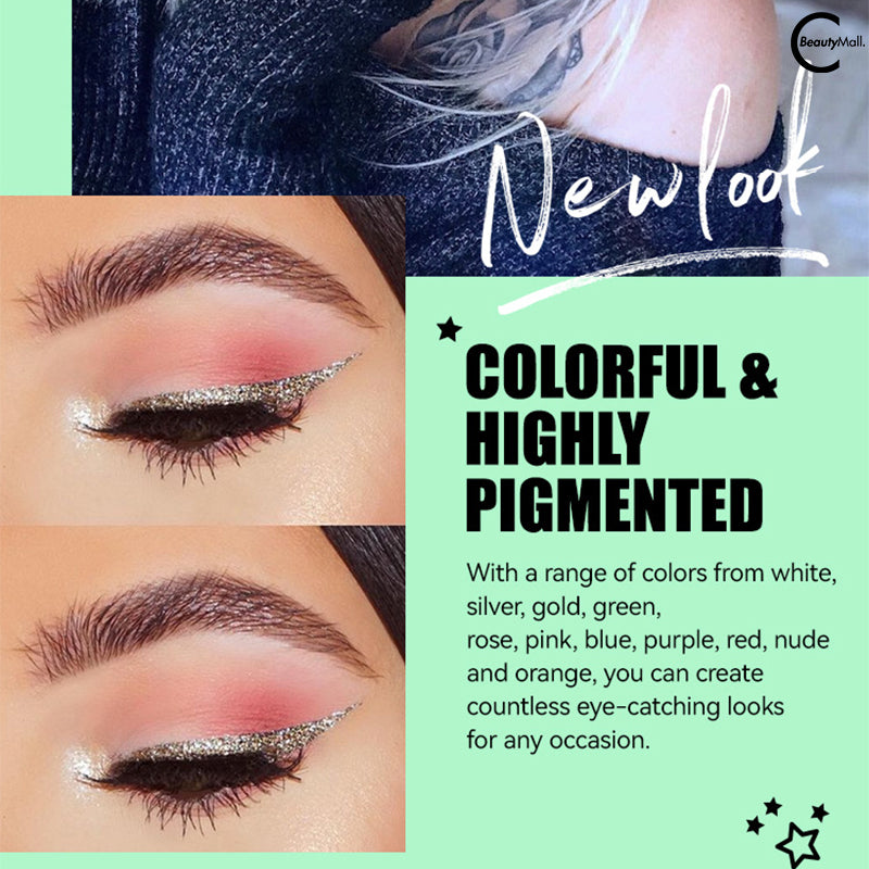 MLSMILE Waterproof & Long Lasting Glitter Liquid Eyeliner - Smudge Proof, Vibrant Colors for Party, Halloween, Cosplay & Everyday Makeup