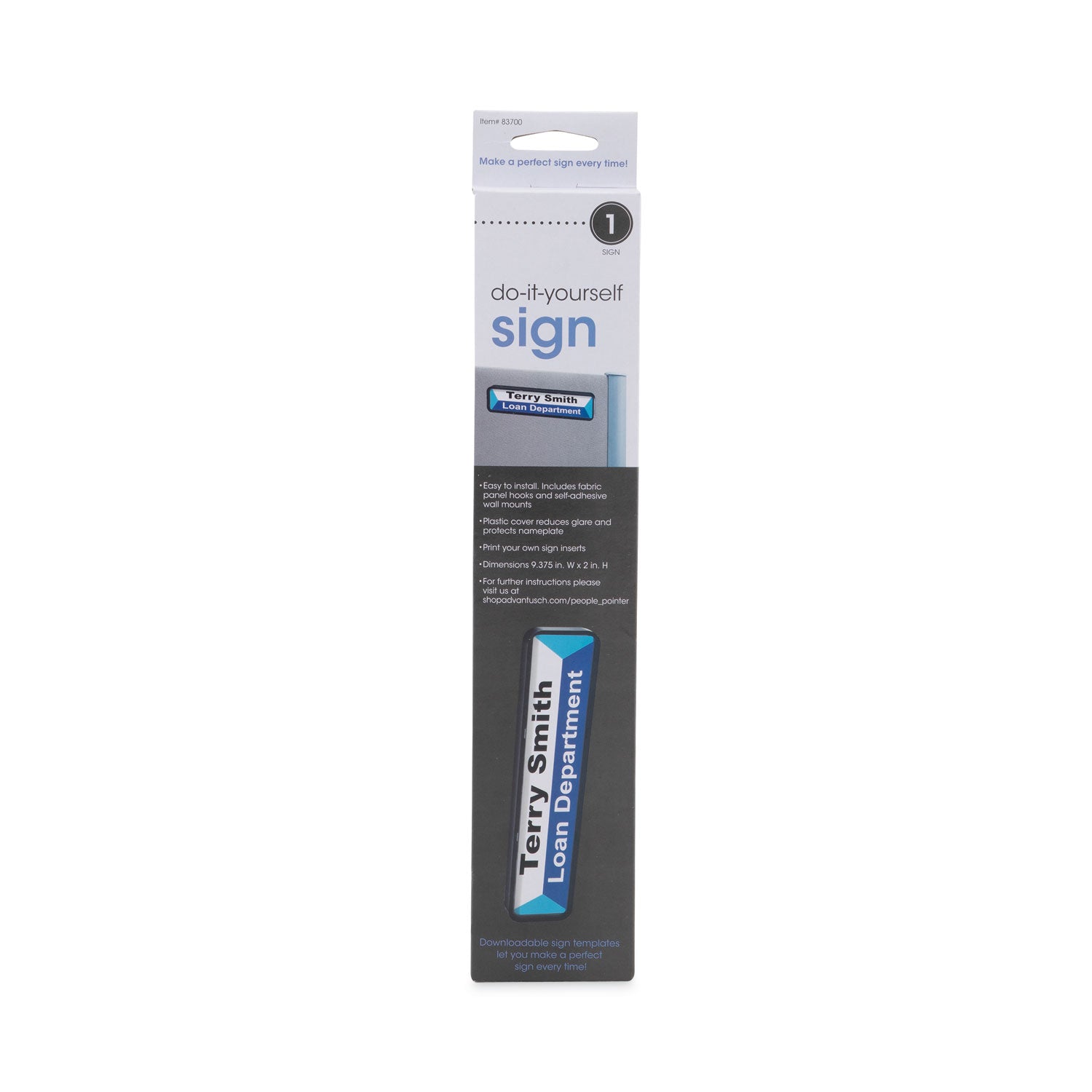 Advantus Clear Acrylic Panel Wall Sign Name Holder - 9