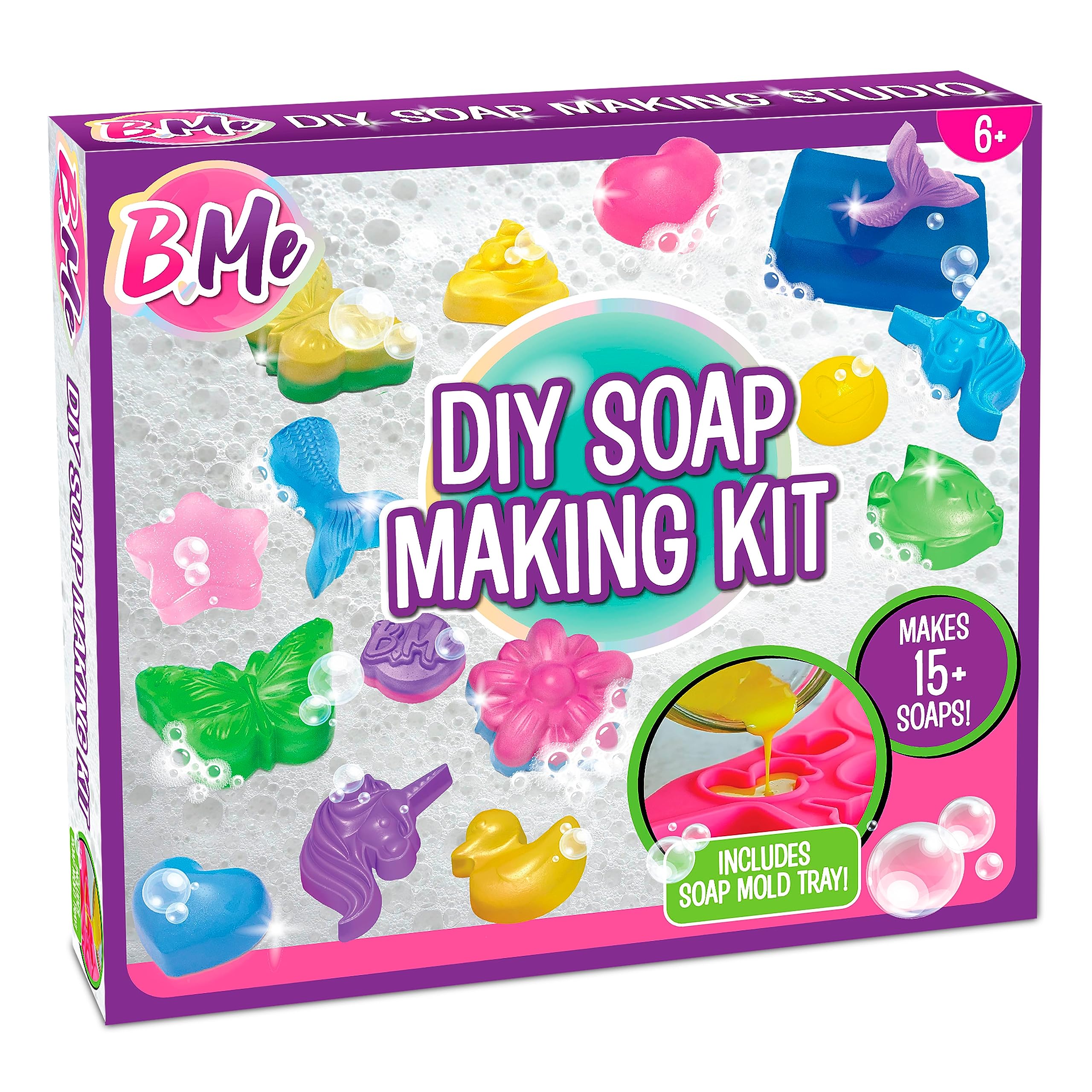 **Kids Soap Making Kit for Ages 6+ | DIY 15+ Fun Shapes with 5 Scents | Science Craft Gift for Girls & Boys | Perfect for Birthday, STEM Learning & Creative Play**