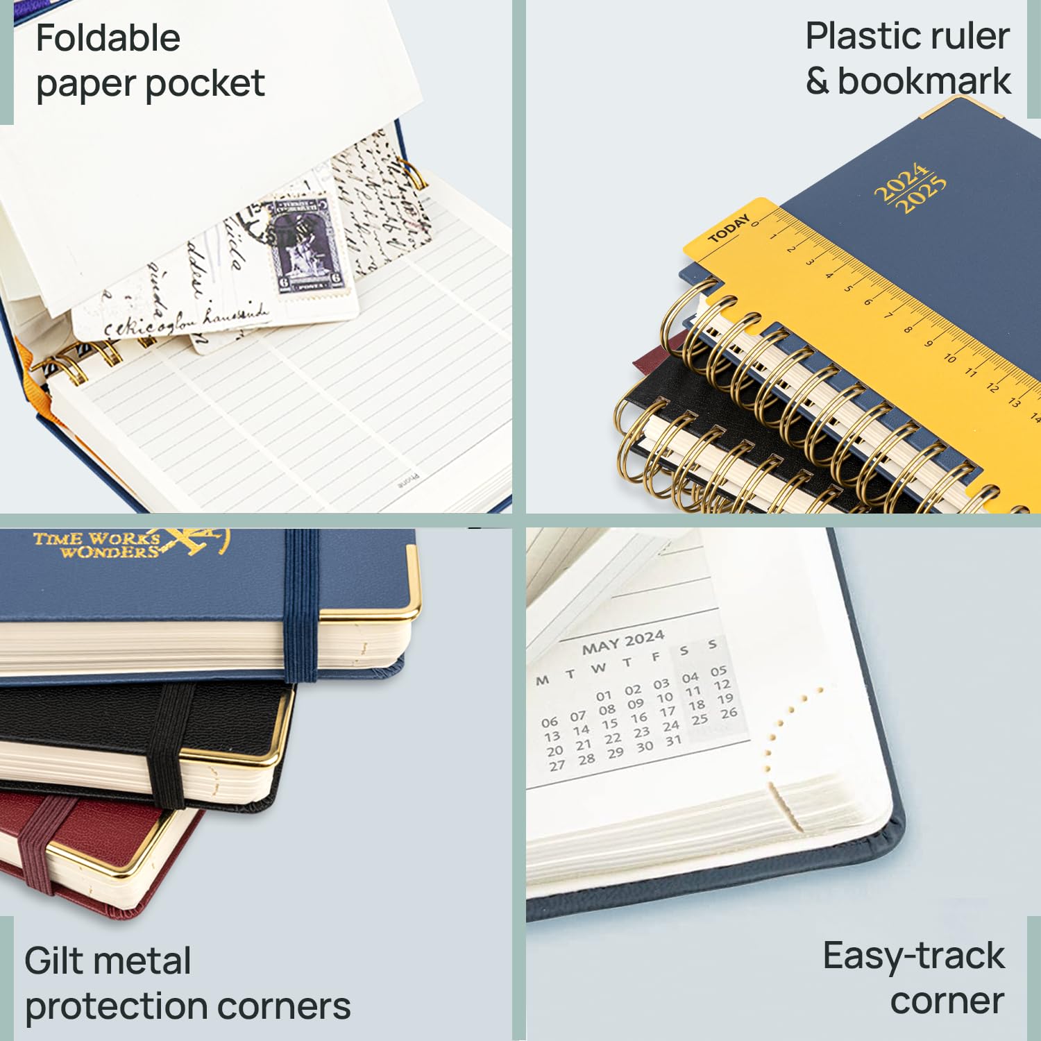 POPRUN 2024-2025 Academic Planner (July 2024-June 2025) - Daily, Weekly & Monthly Organizer with Hourly Time Slots, 6.25