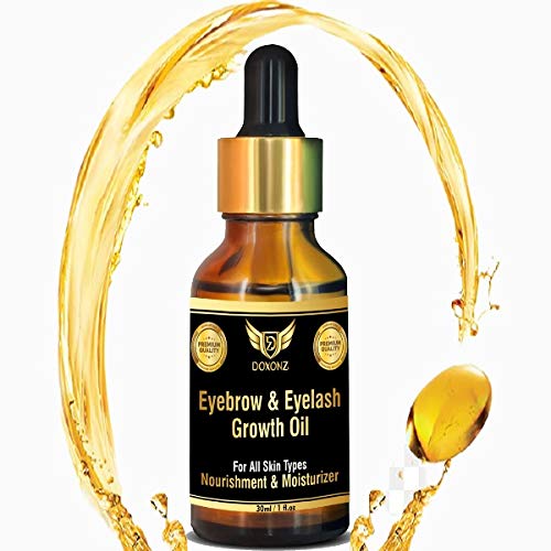 DOXONZ Eyebrow & Eyelash Growth Serum with Castor Oil, Onion Oil & Vitamin E - 30ml Hair Growth Treatment for Thicker, Fuller Brows & Lashes - Perfect for Nighttime Care & Natural Beauty Routine