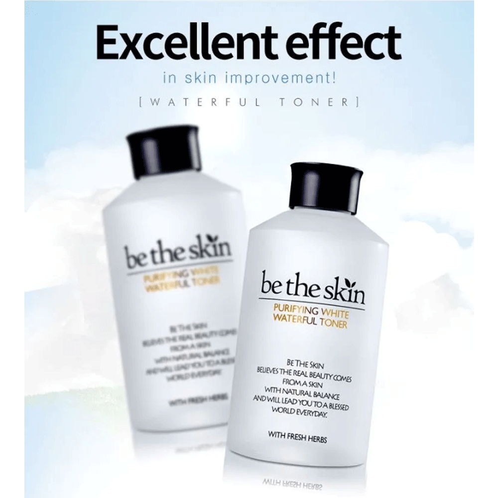 Be the Skin Purifying White Waterful Toner 150ml - Brightening Hydrating Facial Toner for Glowing Skin | Daily Skincare Routine, Morning & Night Use