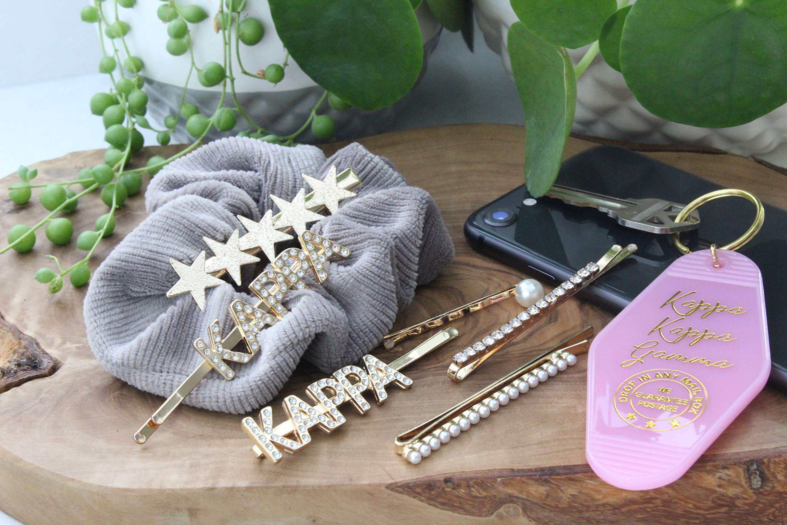 Kappa Kappa Gamma Sorority Hair Clips - 6 Pack Hair Barrettes for Women & Girls - Perfect for Sorority Events, College Parties & Greek Life Accessories