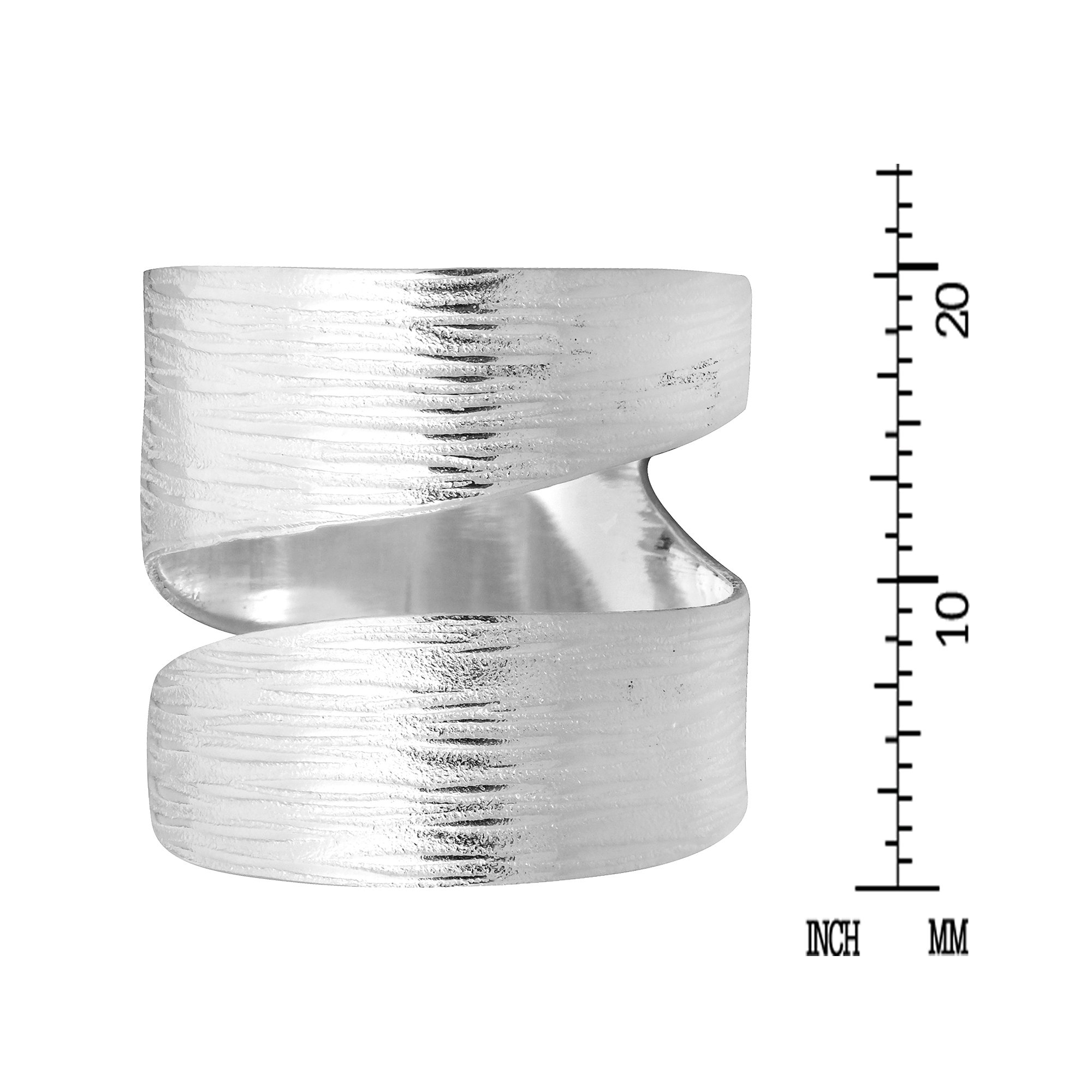 AeraVida .925 Sterling Silver Wide Textured Line Wrap Satin Brush Ring for Women | Elegant Wedding Band, Trendy Comfort Fit Fashion Jewelry | Size 6-10 | Perfect for Engagement, Anniversary Gifts & Everyday Wear