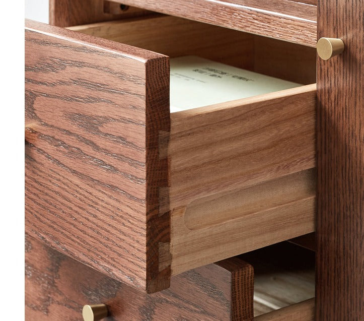 Solid Oak Wood Side Cabinet - Rustic Storage Cabinet for Living Room, Bedroom & Entryway - Perfect for Organizing Books, Decor & Essentials