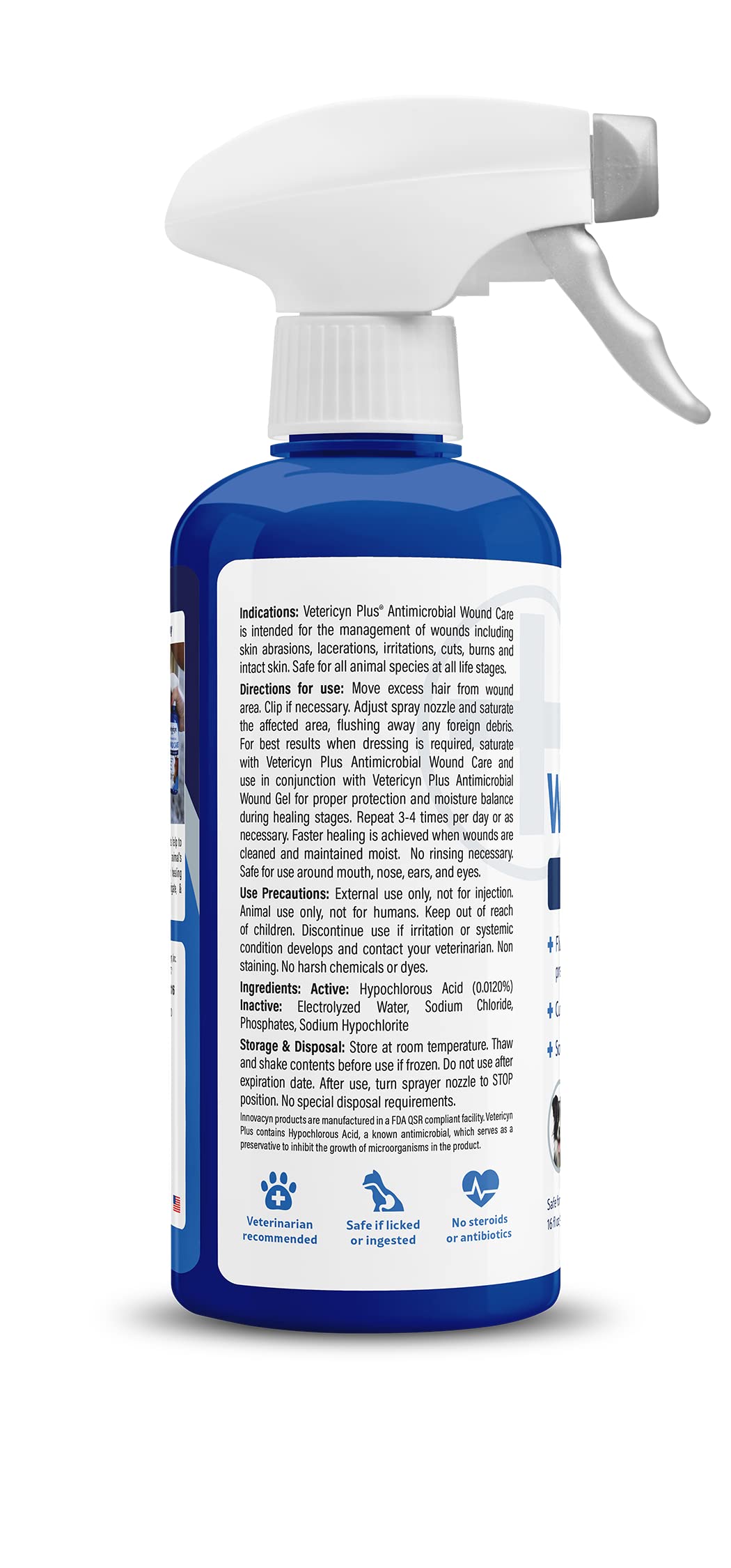 Vetericyn Plus Horse Wound Care Spray - 16oz for Equine Healing & Skin Repair | Fast Wound Cleaning & Itch Relief for Horses