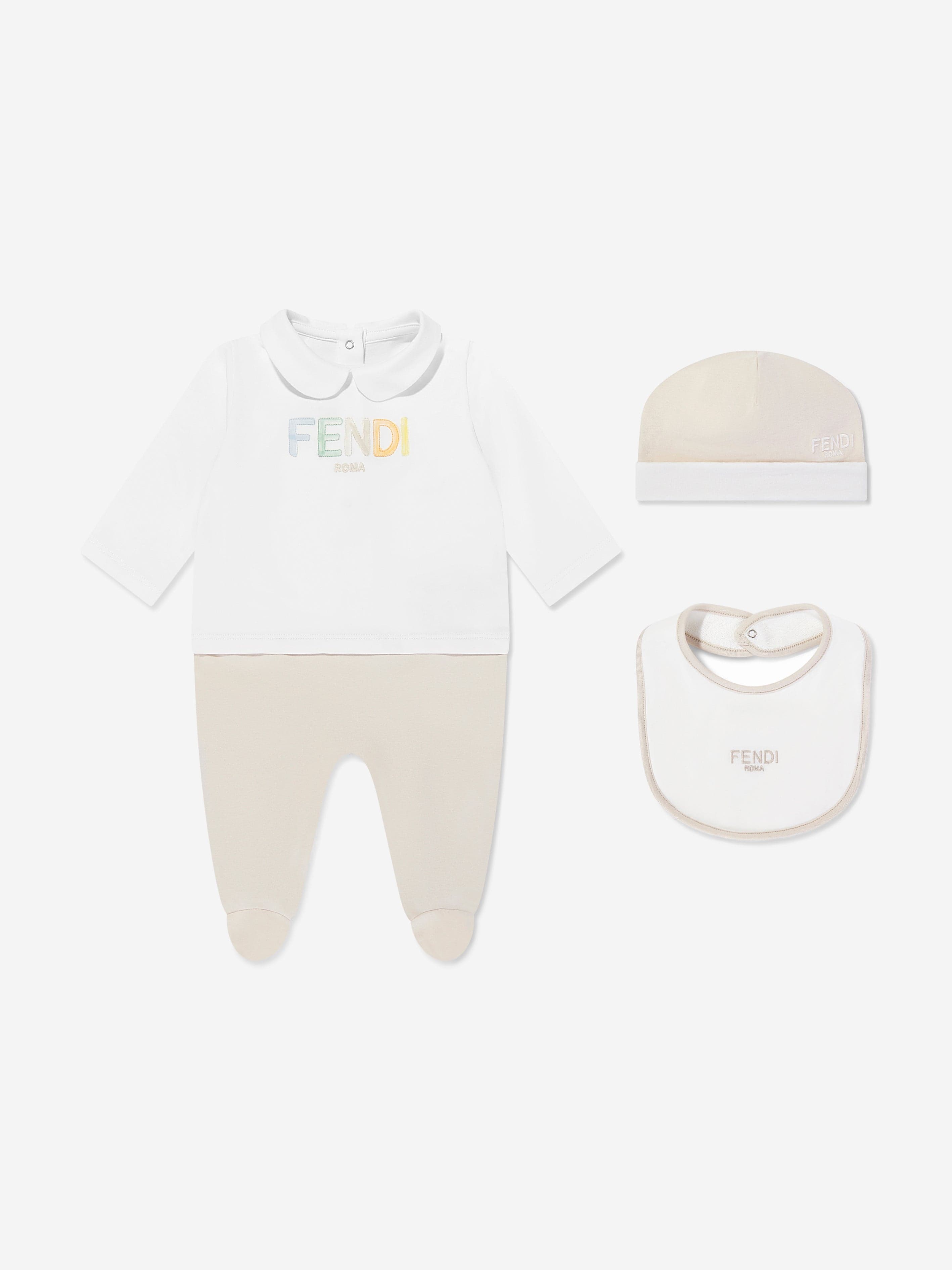 Soft Beige Babygrow Set with Logo - Cozy & Comfortable Newborn Outfit for Everyday Wear & Photo Shoots