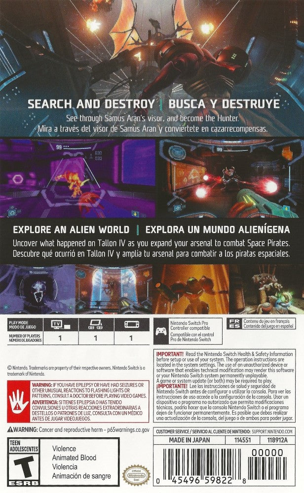 Metroid Prime Remastered - Nintendo Switch Game | Classic Sci-Fi Adventure | Perfect for Gaming Enthusiasts & Collectors | Play at Home or On-The-Go