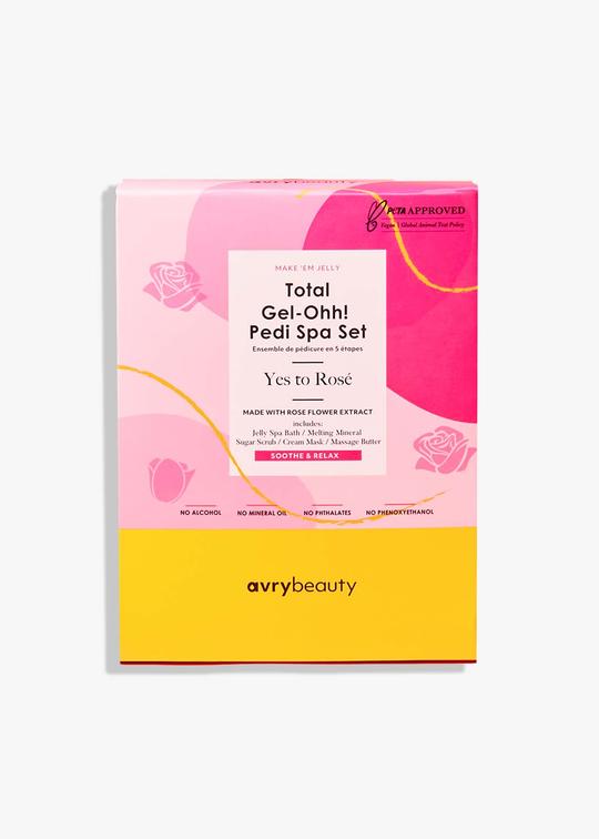 AVRY BEAUTY Total Gel Pedicure Spa Set with Rose Extract - Professional At-Home Foot Care Kit for Soft, Smooth Feet | Perfect for Self-Care, Relaxation & Gift Giving