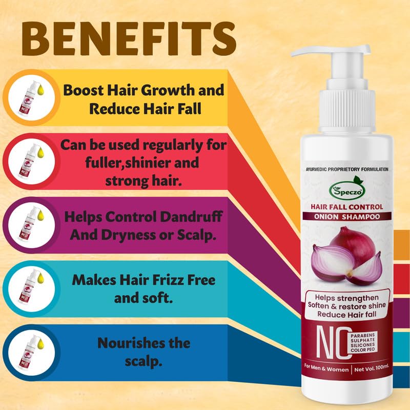 Sabtes Onion Shampoo for Hair Growth - Pack of 2 | Repairs Dry Scalp & Controls Hair Loss | Paraben-Free Formula for Smoother, Softer, Shinier Hair | Reduces Hair Fall Up to 100% | Ideal for Daily Hair Care & Scalp Treatment