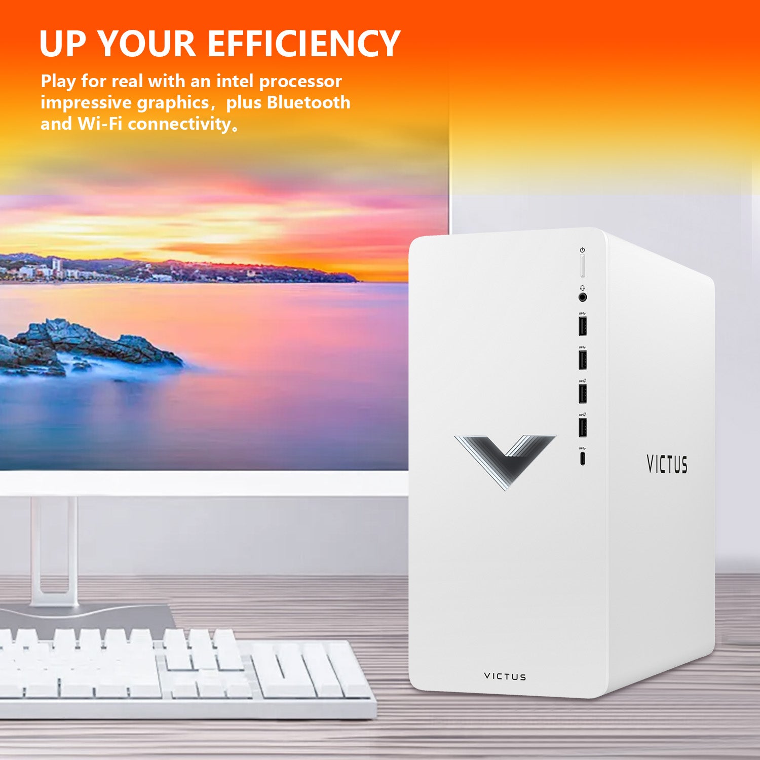 HP Victus 15L Gaming Desktop PC - Intel Core i7 Processor, 16GB RAM, NVIDIA GeForce RTX 4060, 256GB SSD, Windows 11 Home (White) - Perfect for High-Performance Gaming, Streaming & Creative Work