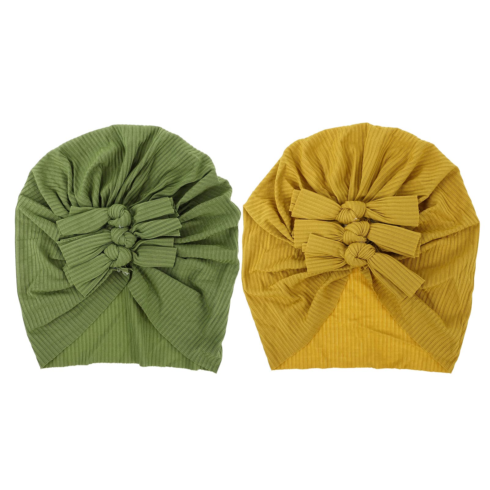 VALICLUD 2 Pack Baby Turban Hats - Soft Cotton Infant Headbands for Newborn Girls & Boys - Cute Photography Props for Baby Shower, Birthday & Newborn Photo Shoots