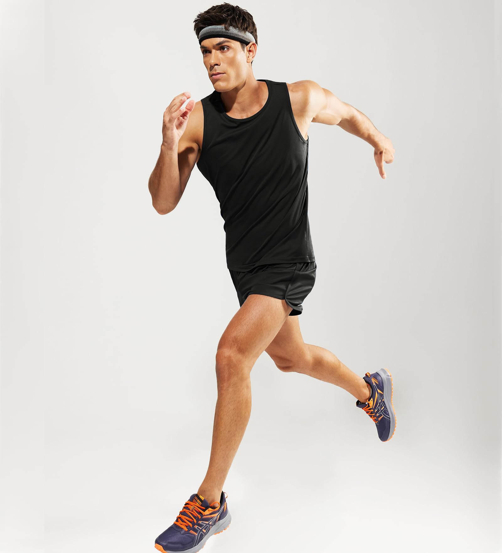 MIER Men's Quick Dry Tank Tops - Breathable Athletic Gym Shirts for Running, Swimming & Workout - Moisture Wicking Sleeveless Muscle Shirts for Beach & Sports Activities