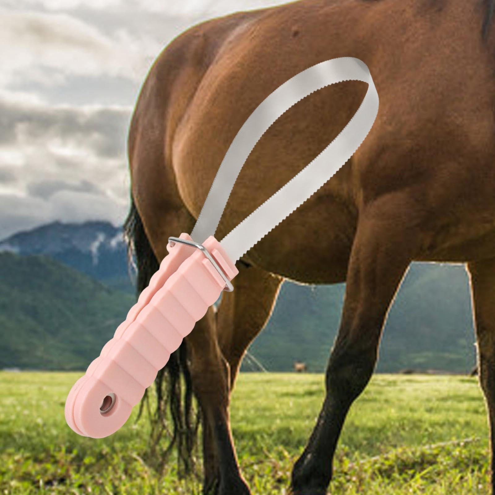 Metal Horse Brush & Shedding Blade with Comfortable Handle - Grooming Tool for Dogs, Cattle, Donkeys - Perfect for Shedding Season & Daily Coat Care