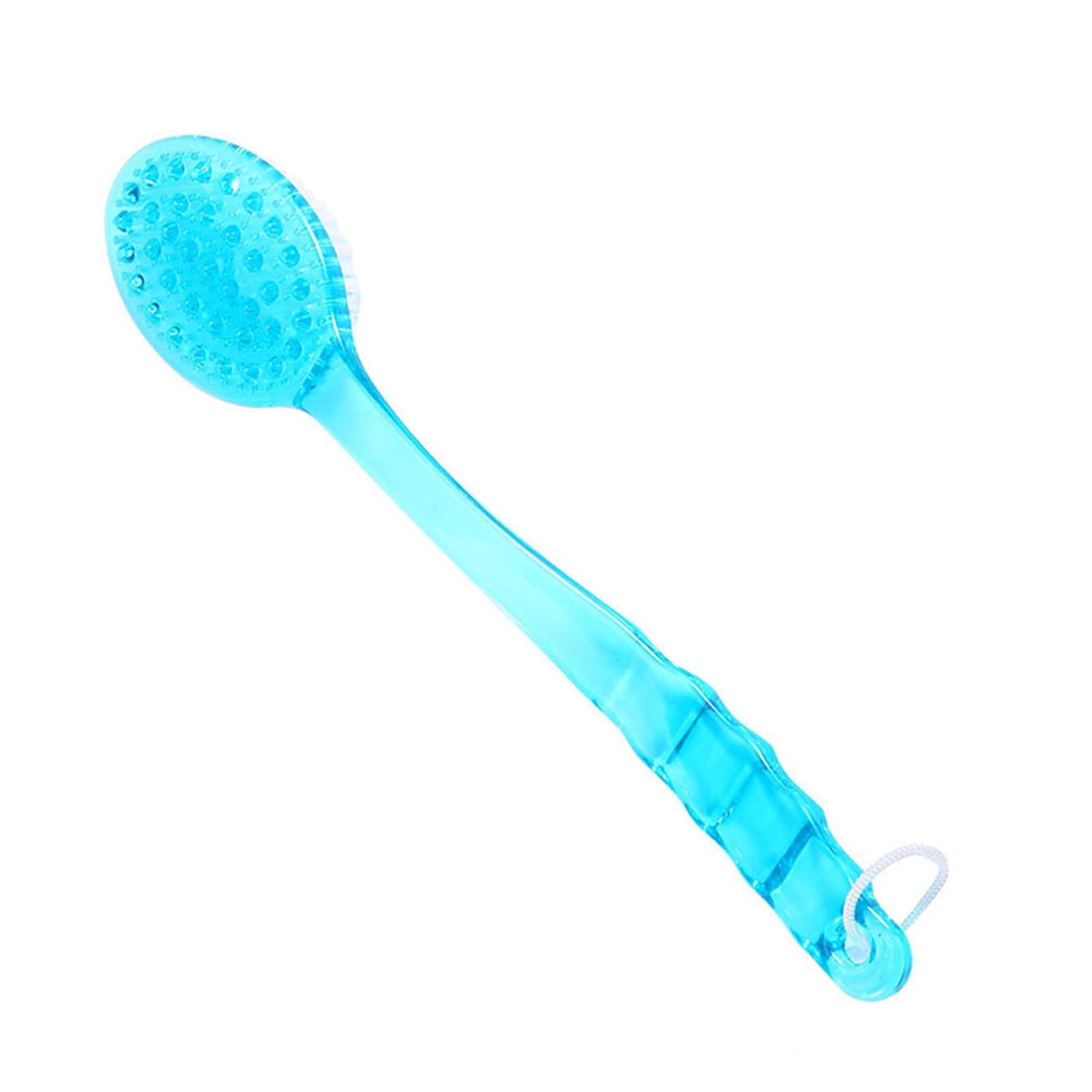 Garosa Long Handle Shower Brush for Exfoliating Back, Body & Feet - Bath & Skin Scrubber with Massage Function - Blue | Perfect for Deep Cleansing, Dead Skin Removal & Relaxing Massage in Shower or Bath