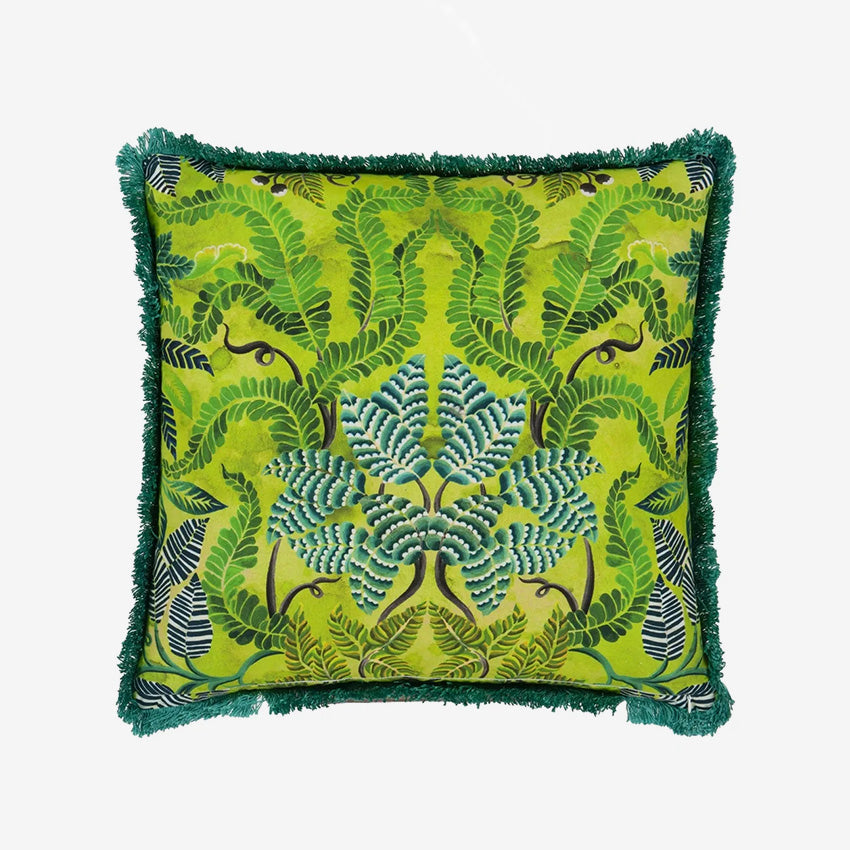Christian Lacroix Embroidered Lime Green Brocade Decorative Pillow Cover - Luxury Home Decor for Sofa, Bed, Living Room & Wedding Gifts