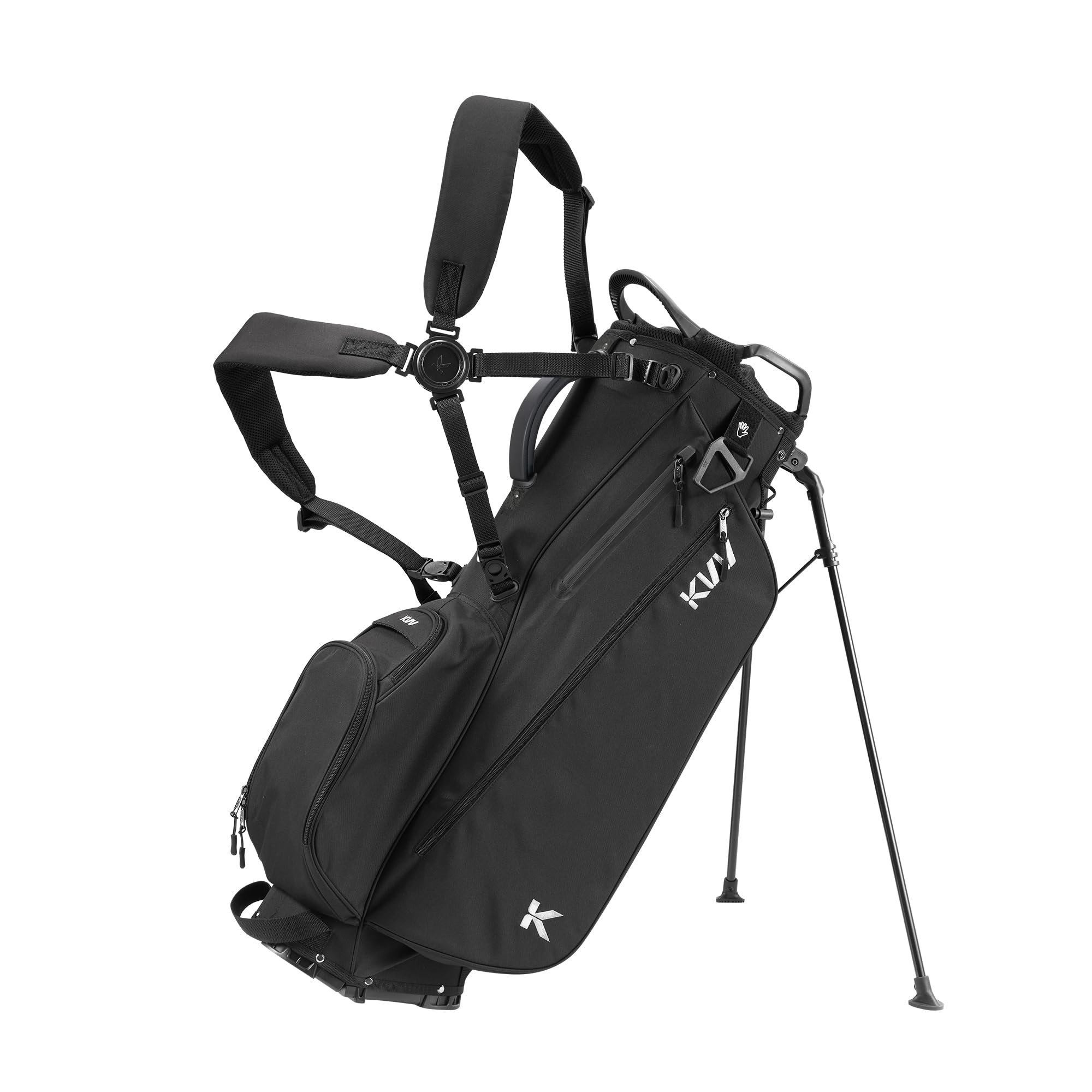 KVV Lightweight Golf Stand Bag with 7-Way Full-Length Dividers & 5 Zippered Pockets - Auto-Adjust Dual Straps, Stylish Design | Perfect for Golfers, Driving Range Practice & Tournament Play